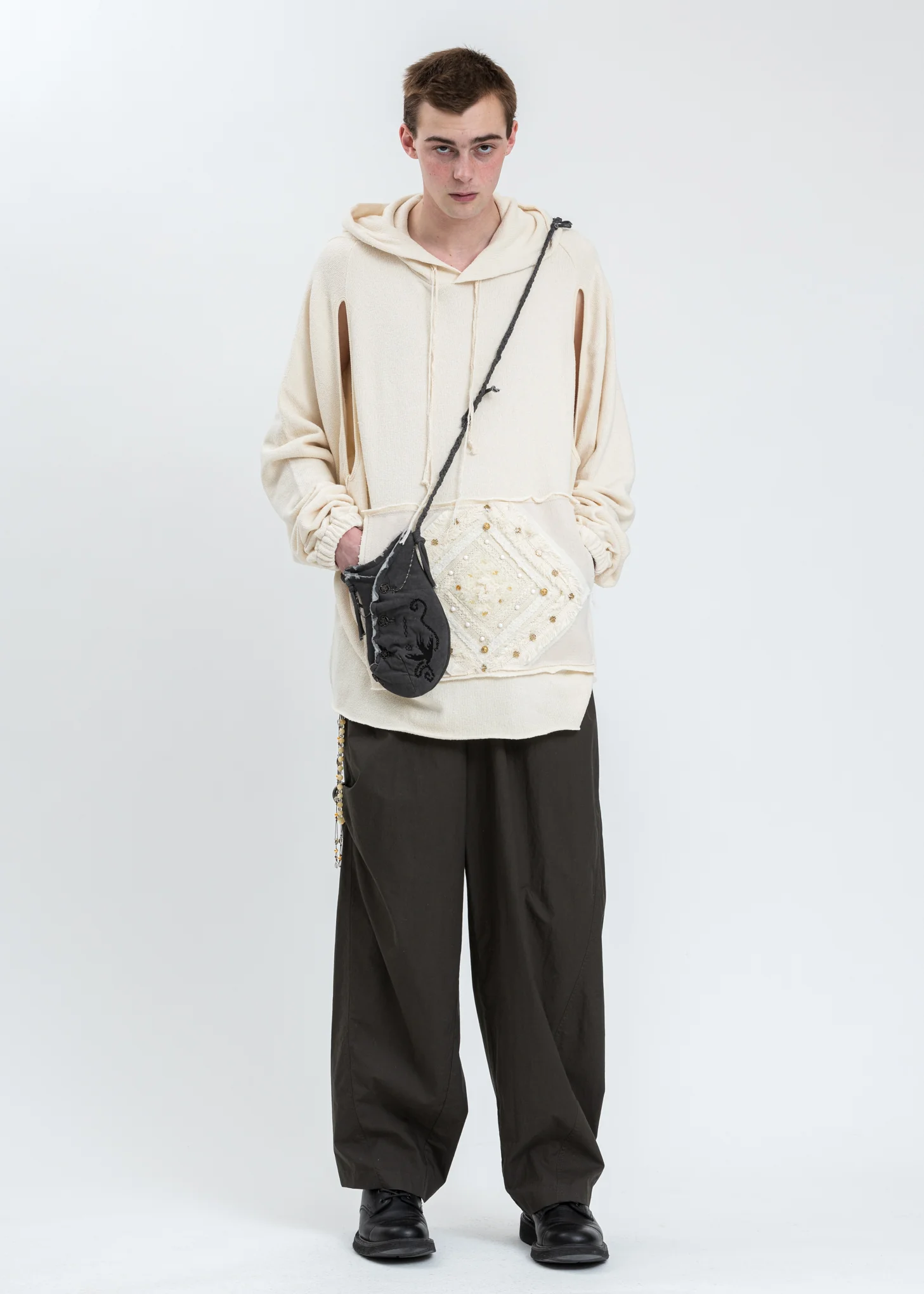 Ivory Beaded Hoodie - Image 6