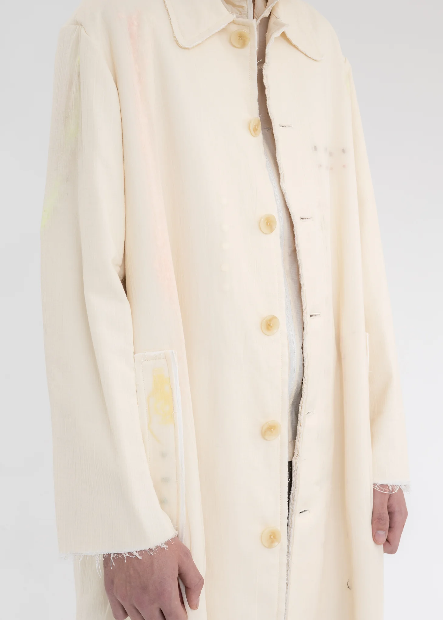 IVORY DOUBLE LAYER HEMP COAT - Image 2