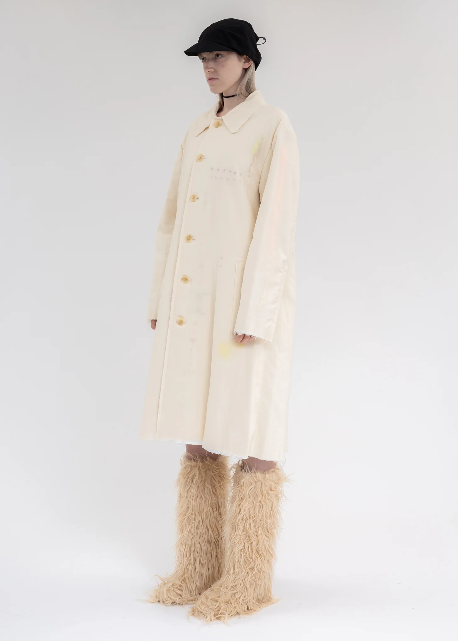 IVORY DOUBLE LAYER HEMP COAT - Image 3