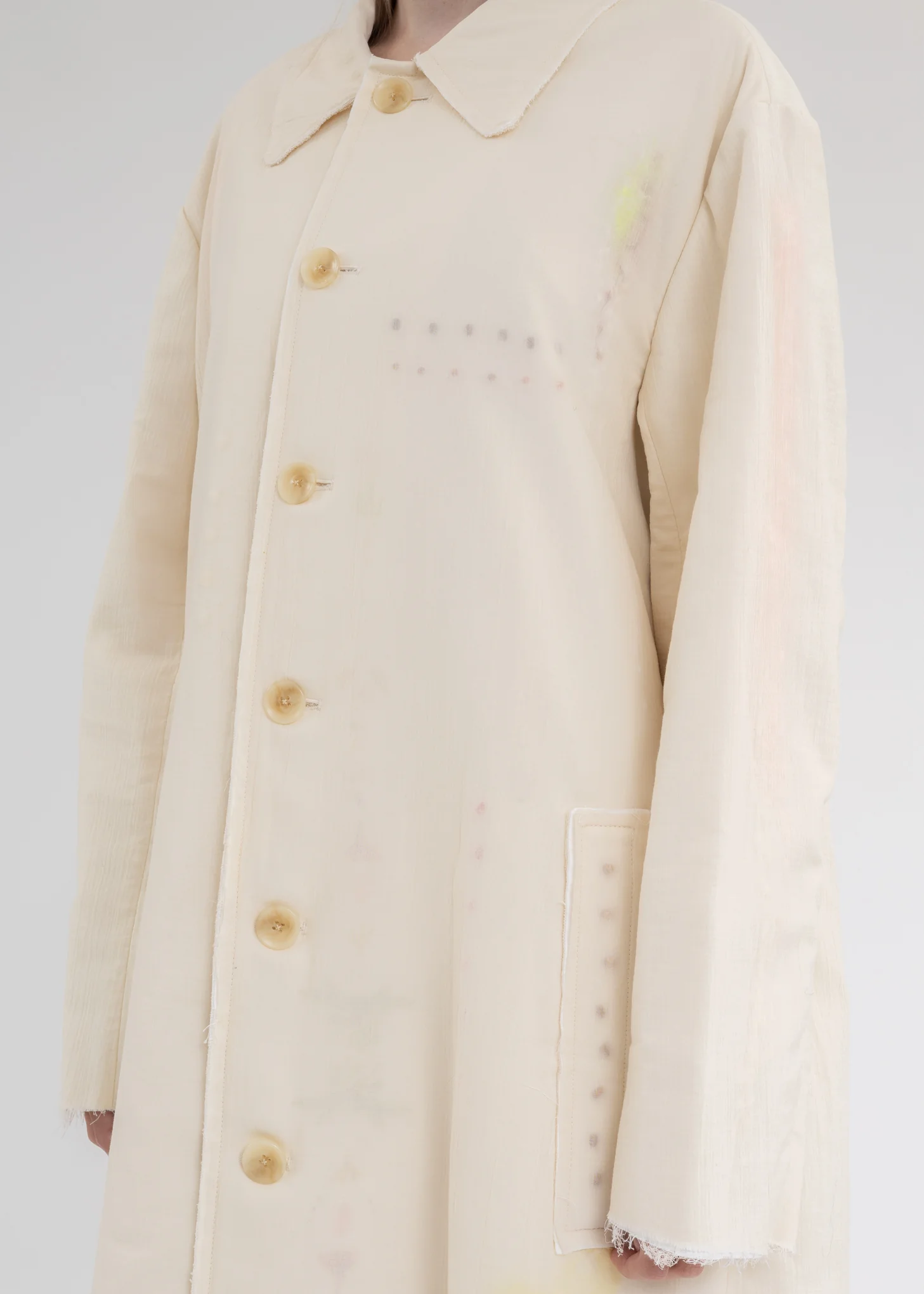 IVORY DOUBLE LAYER HEMP COAT - Image 4