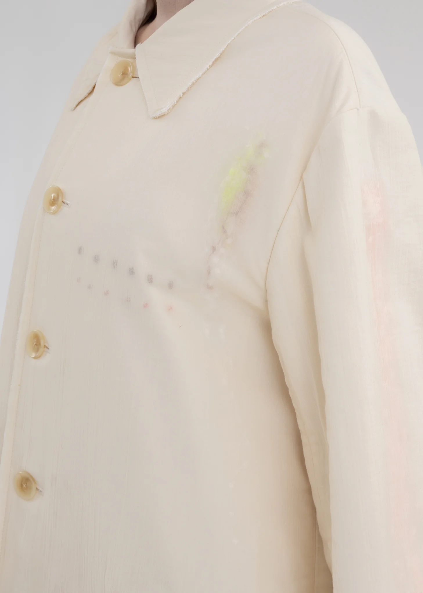 IVORY DOUBLE LAYER HEMP COAT - Image 5