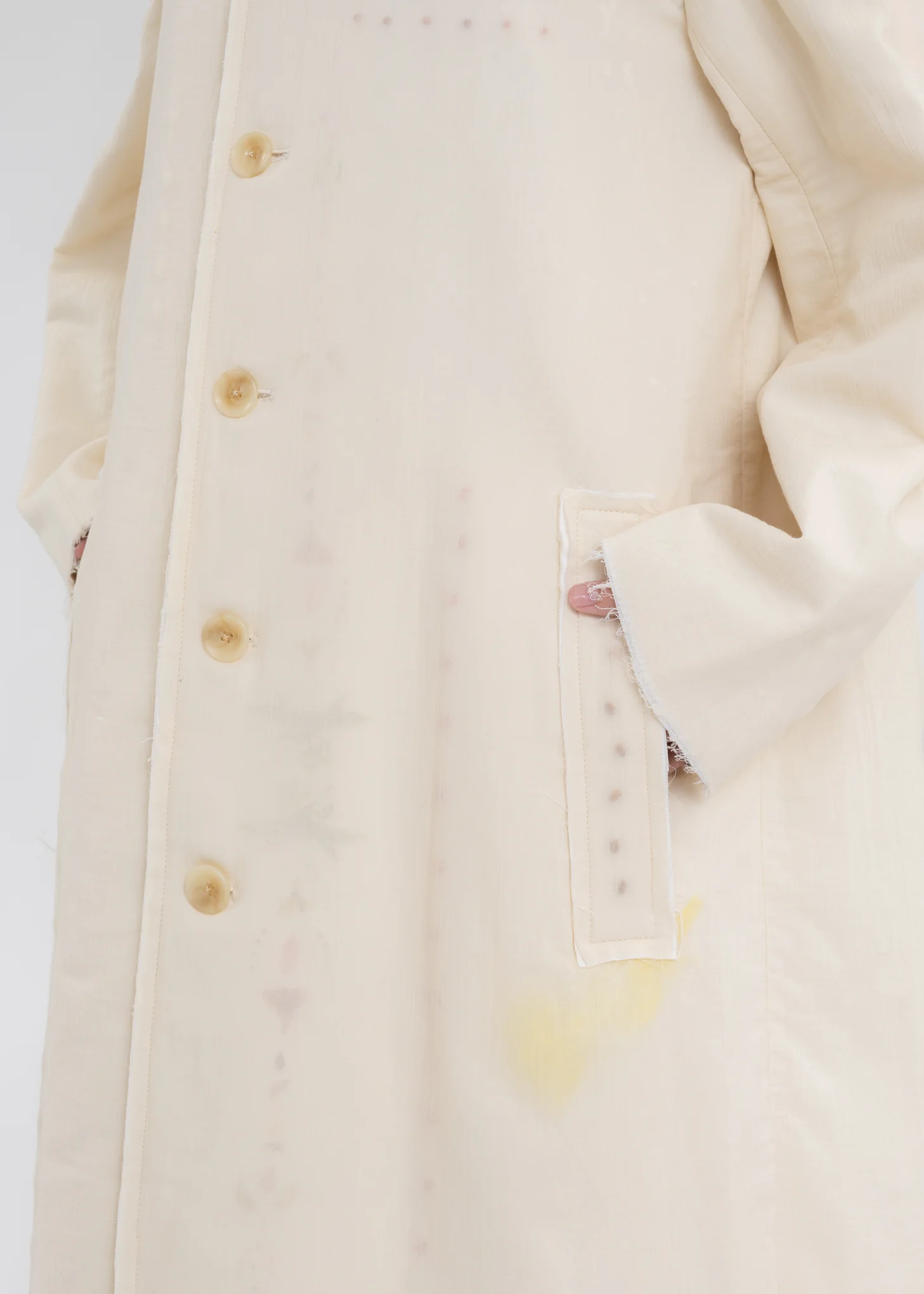 IVORY DOUBLE LAYER HEMP COAT - Image 7
