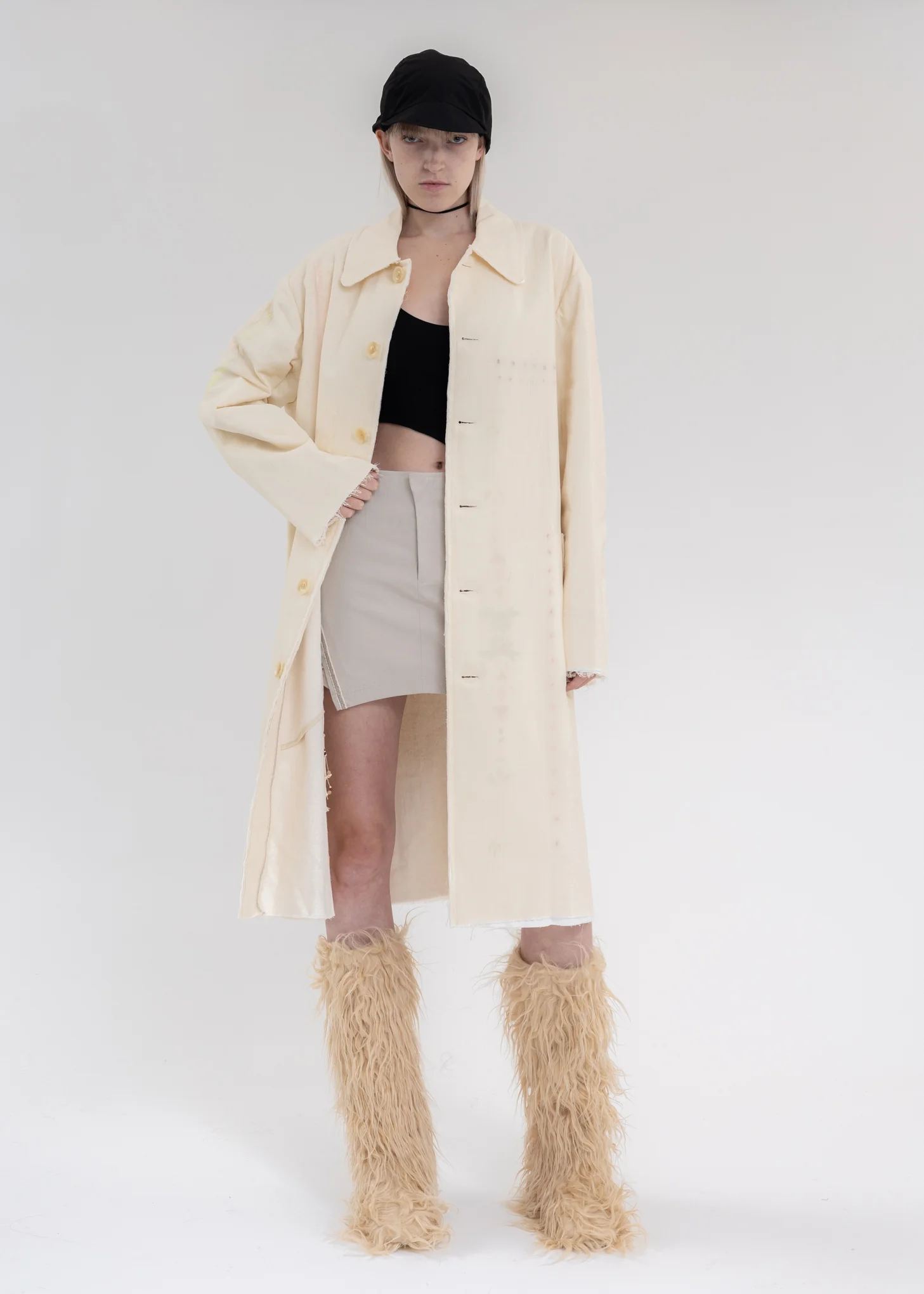 IVORY DOUBLE LAYER HEMP COAT - Image 8