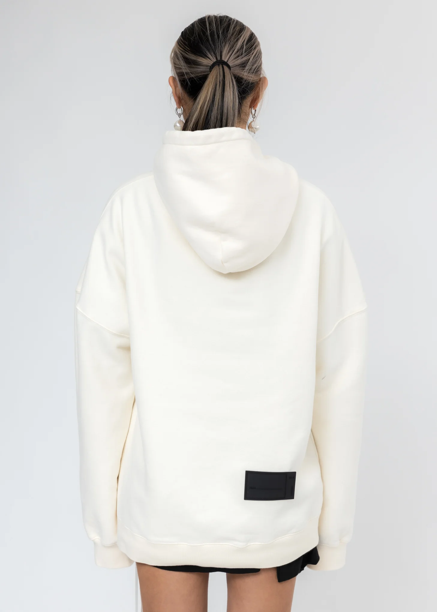 Ivory Embroidered Teddy Hoodie - Image 4