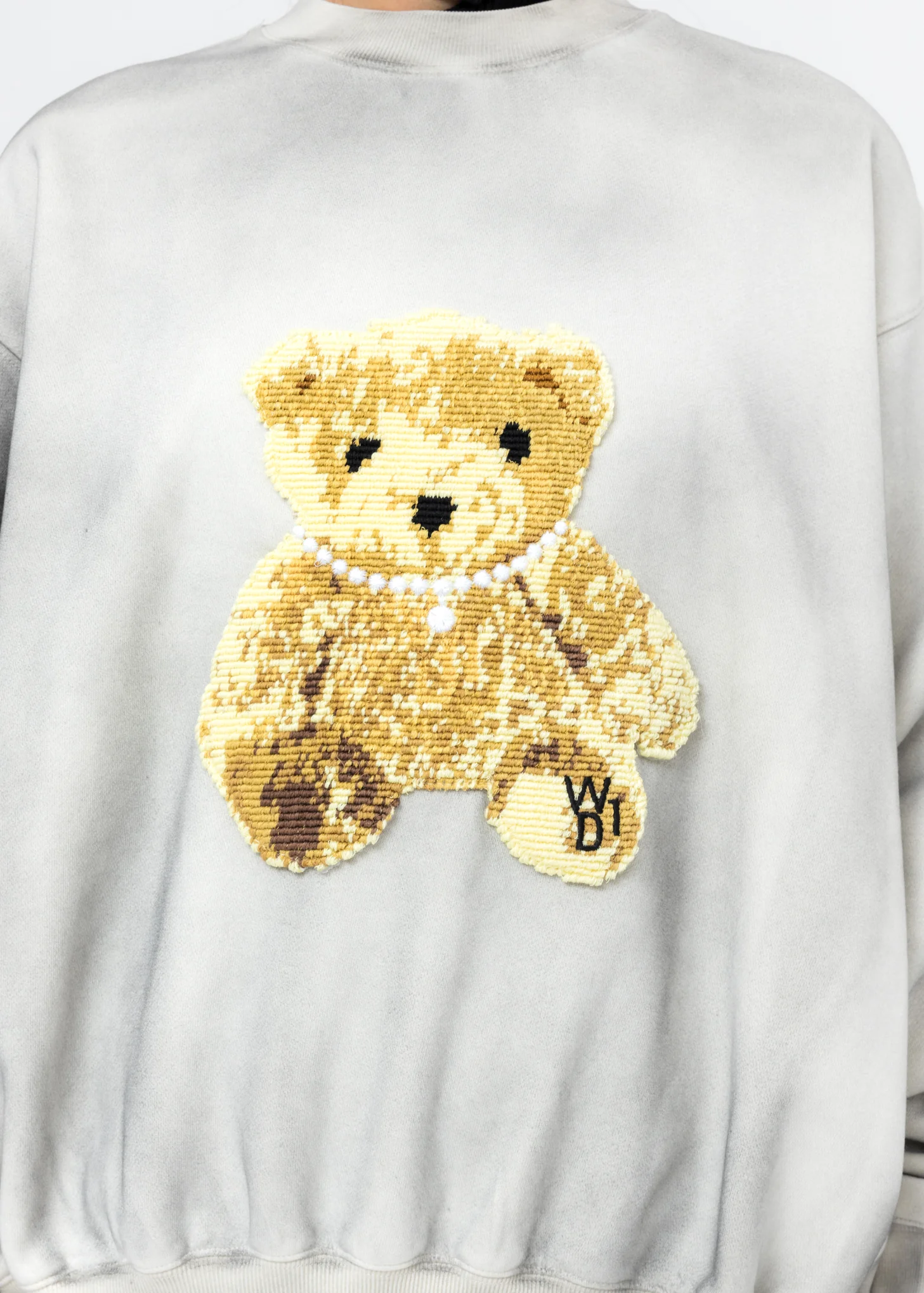 Ivory Embroidered Teddy Sweater - Image 2