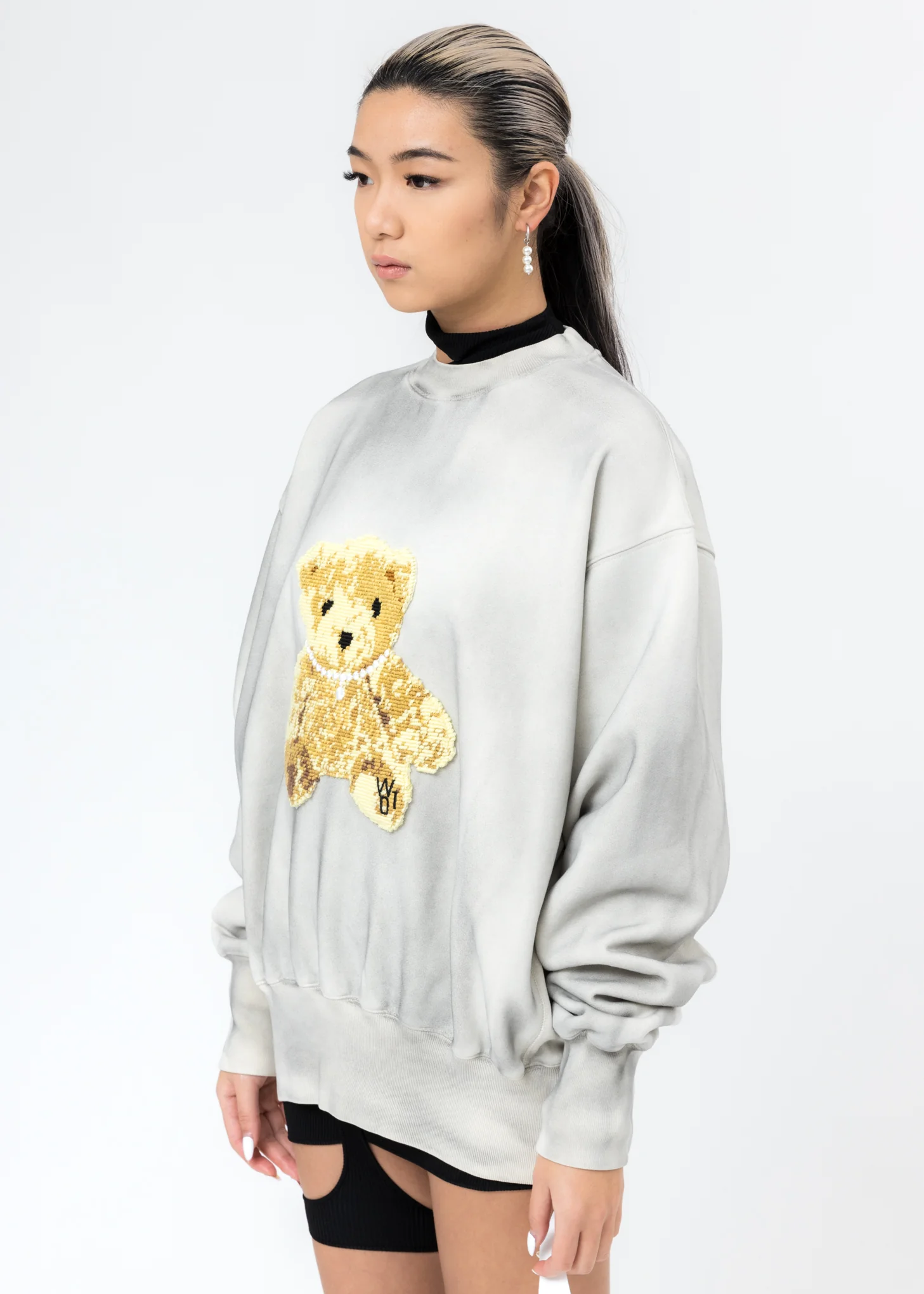 Ivory Embroidered Teddy Sweater - Image 3