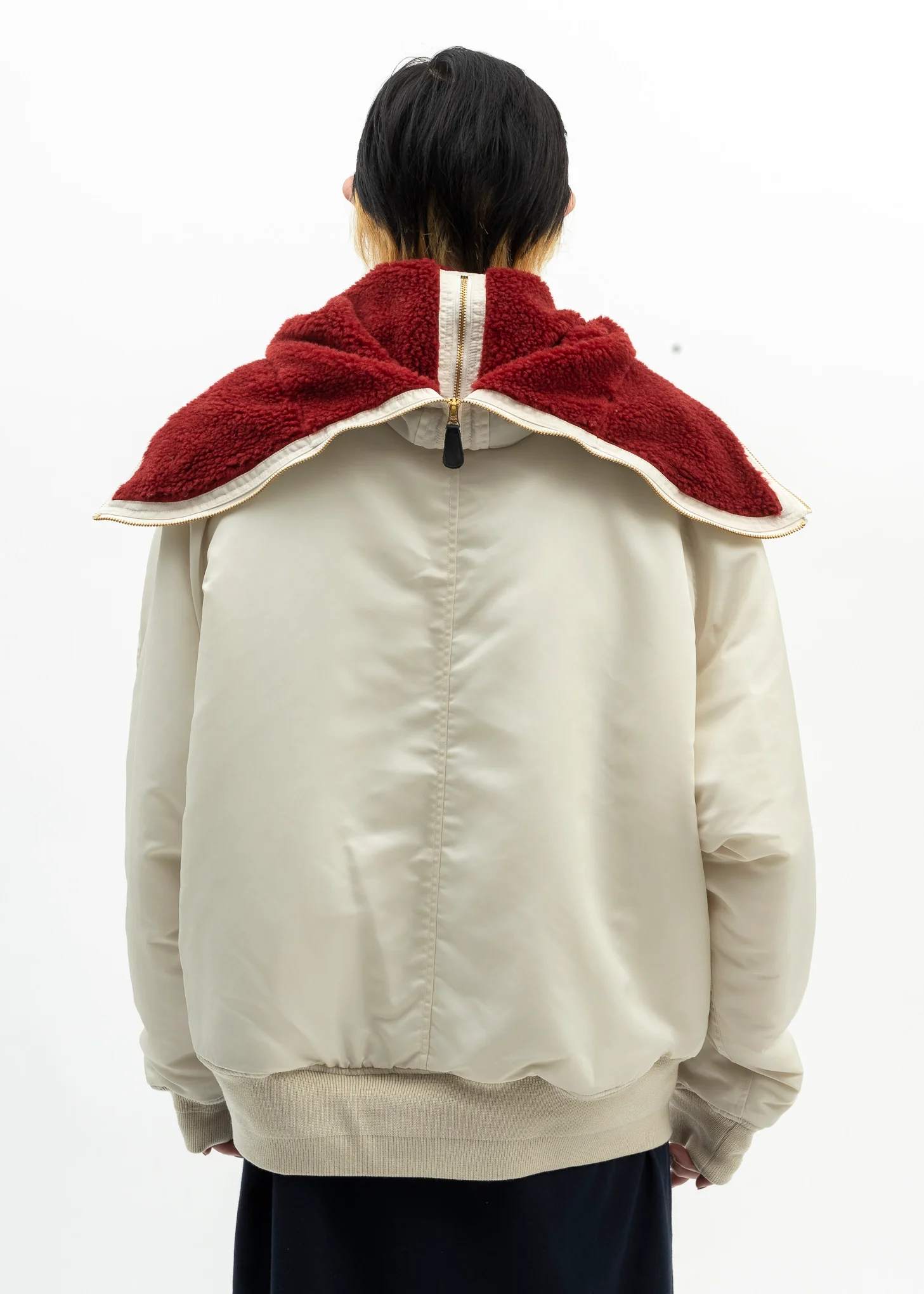 IVORY PETAL MOUTH HOOD BOMBER JACKET - Image 5