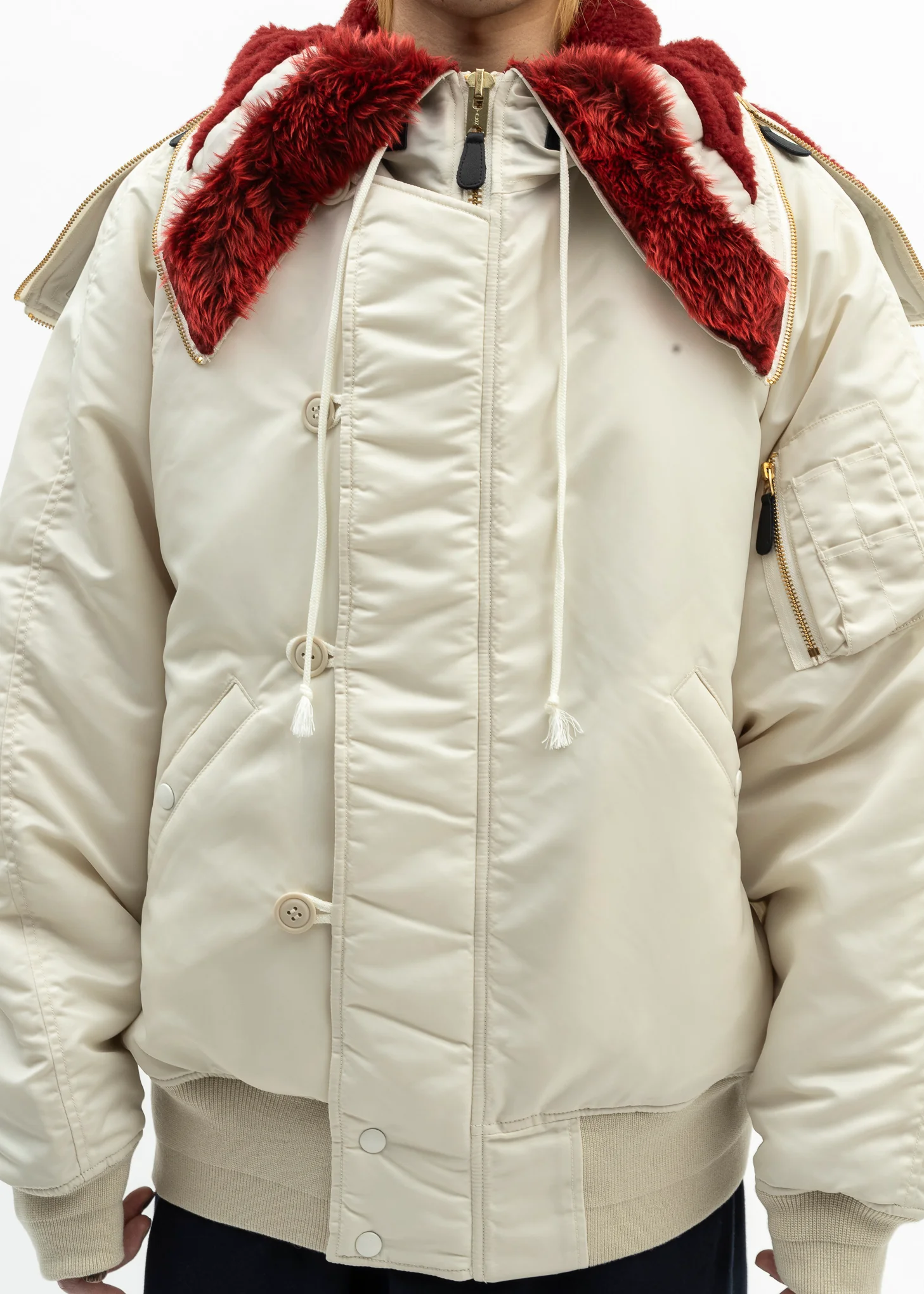 IVORY PETAL MOUTH HOOD BOMBER JACKET - Image 6