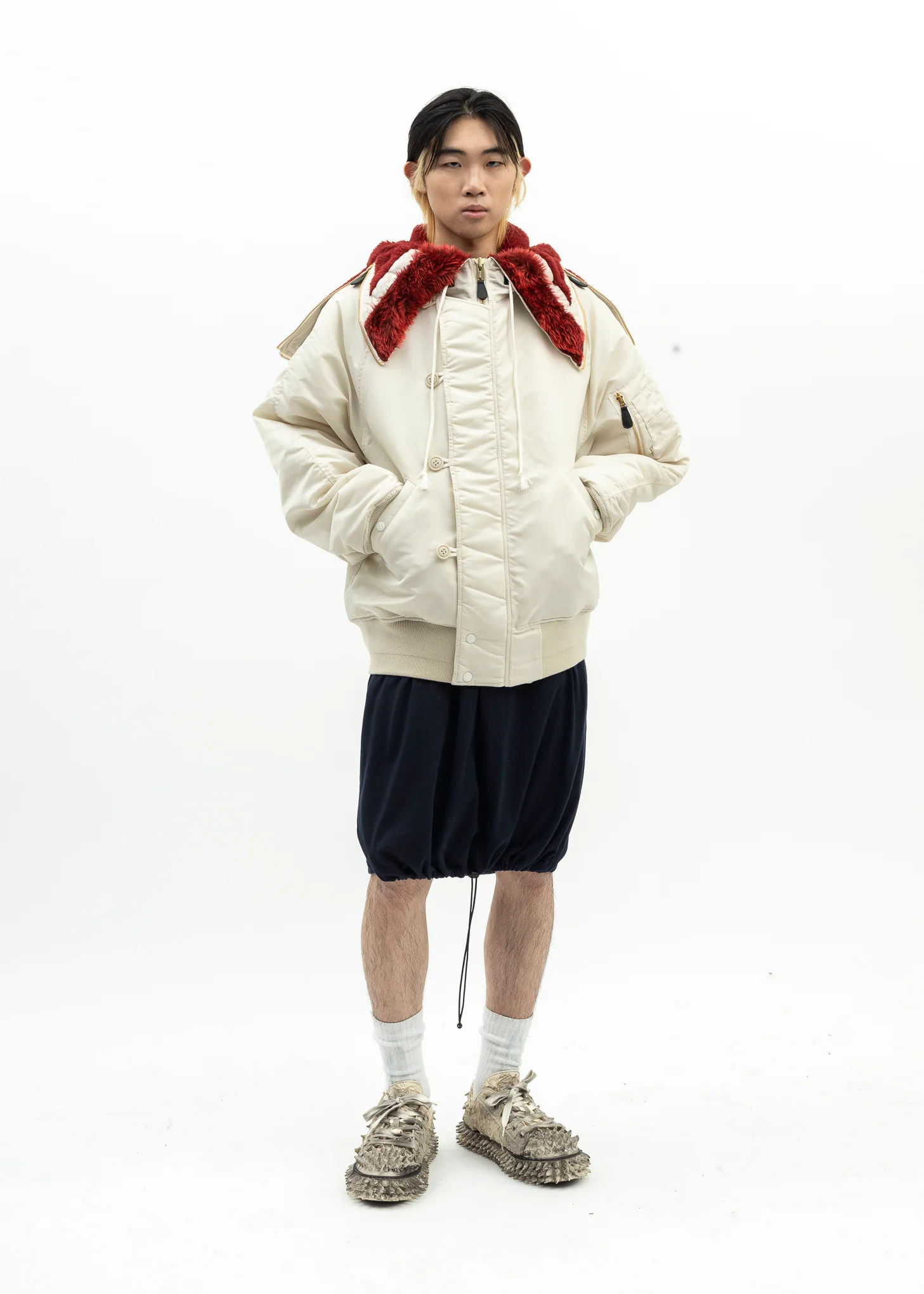 IVORY PETAL MOUTH HOOD BOMBER JACKET - Image 7