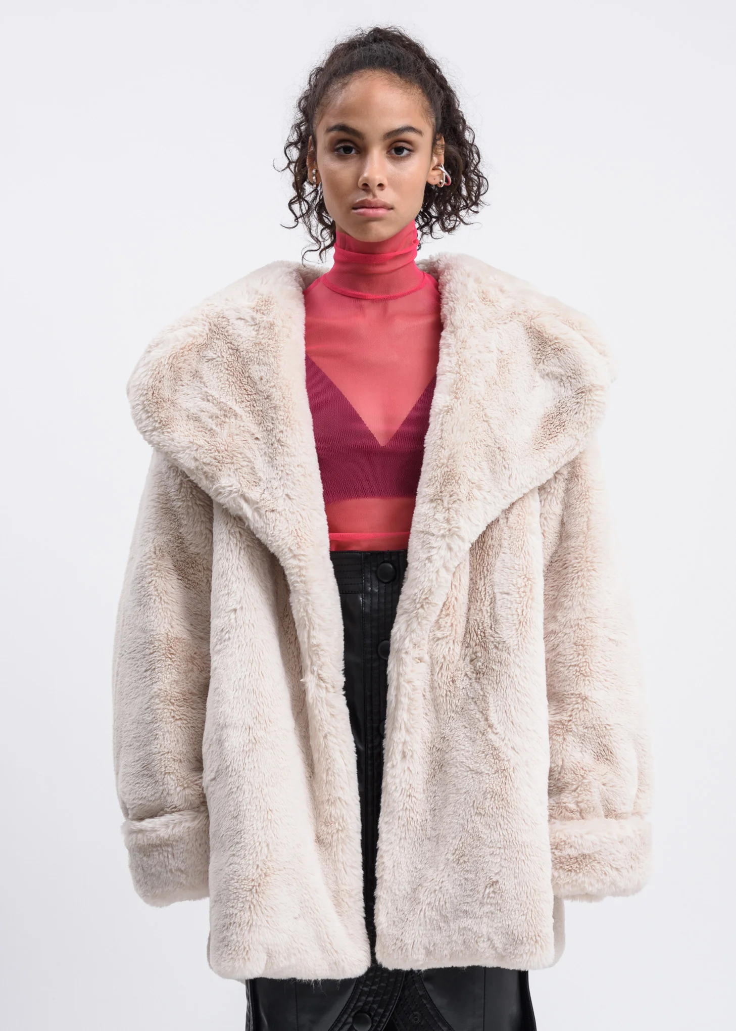 Ivory Faux Fur Coat