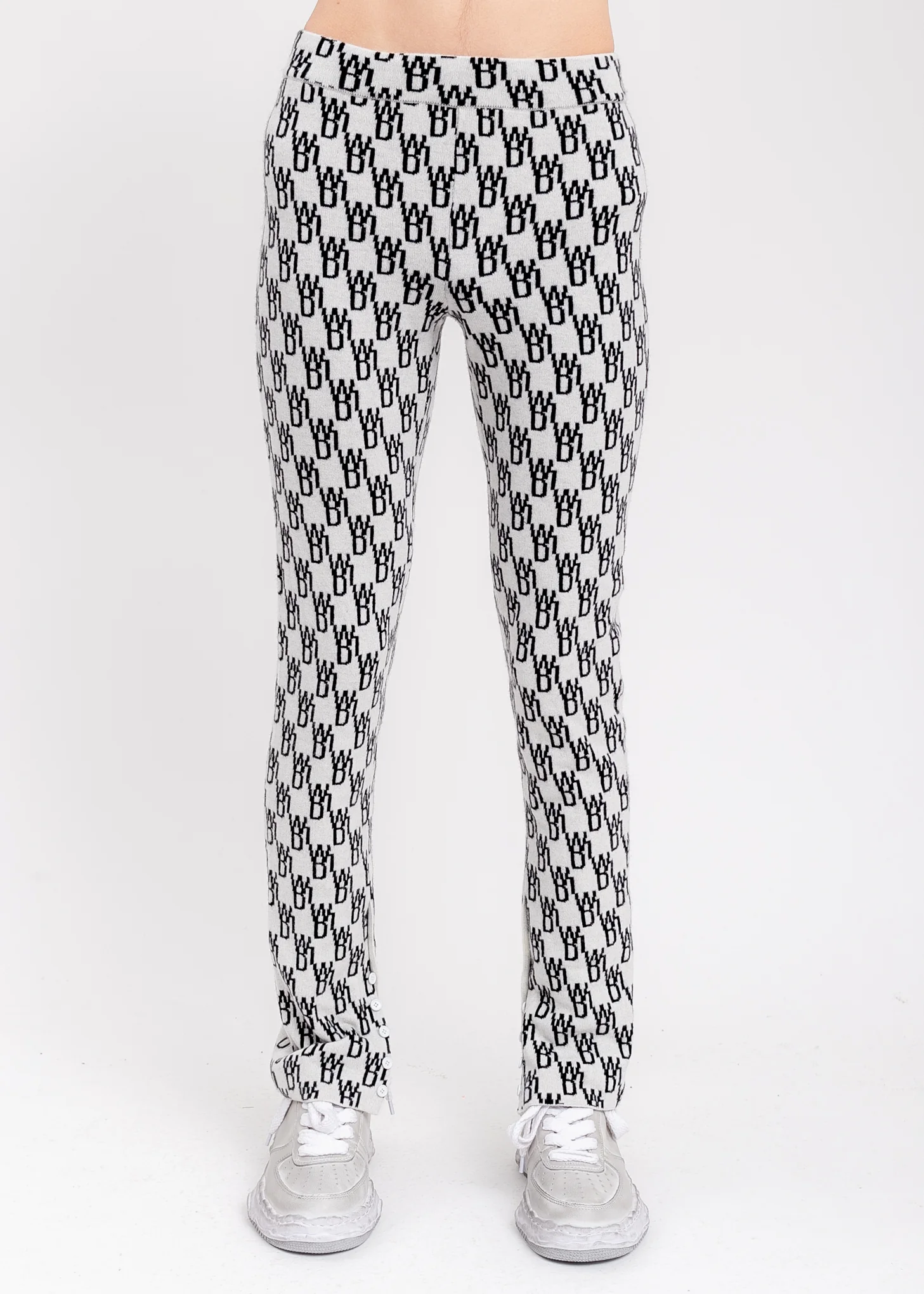 IVORY FITTED KNIT SIDE OPEN JQD TROUSER - Image 3