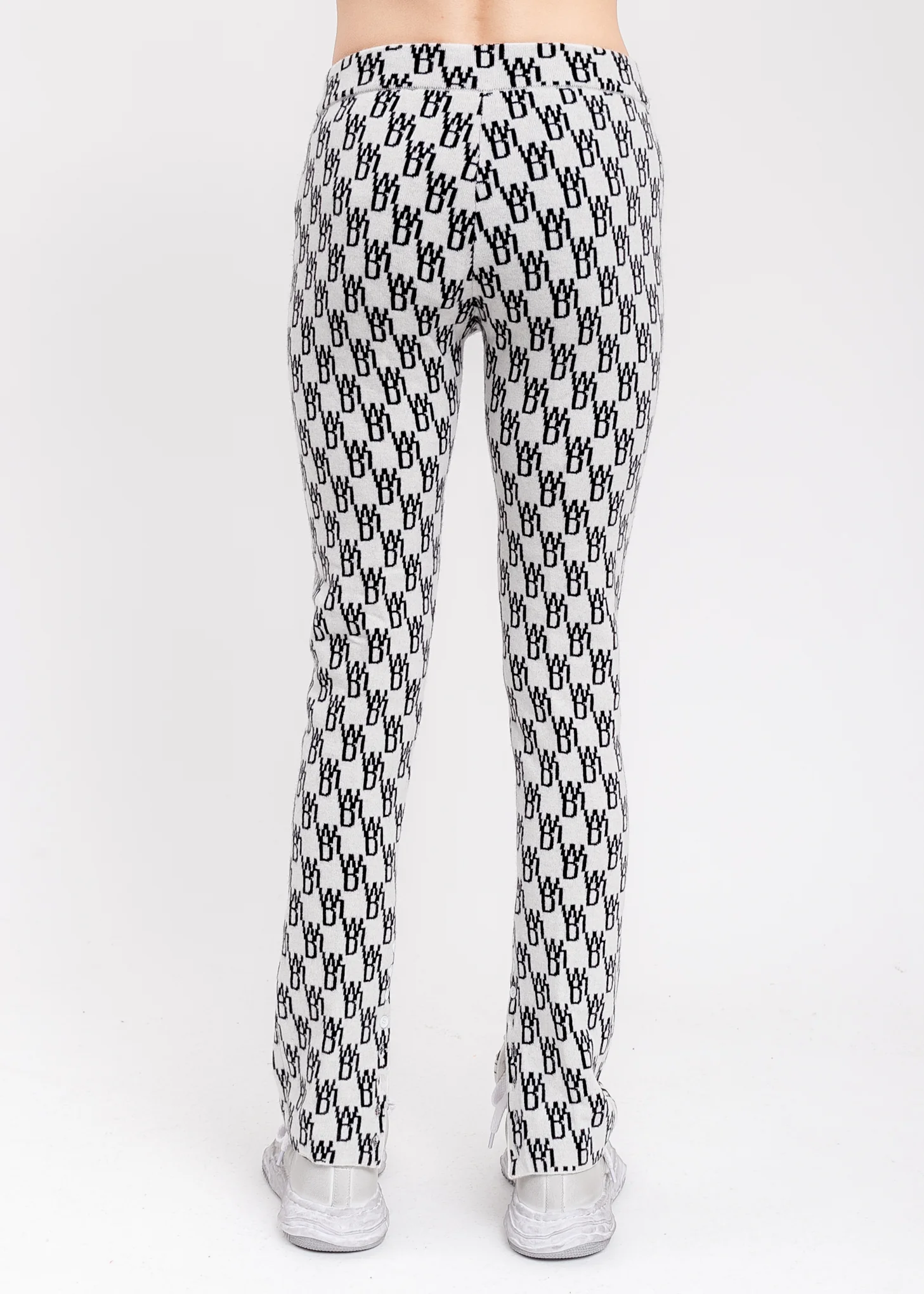 IVORY FITTED KNIT SIDE OPEN JQD TROUSER - Image 4