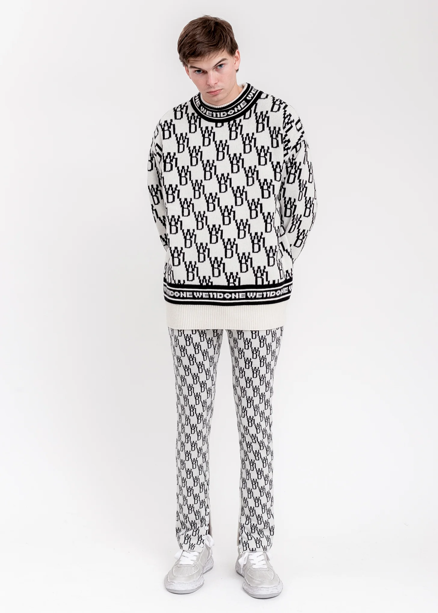 IVORY FITTED KNIT SIDE OPEN JQD TROUSER - Image 5