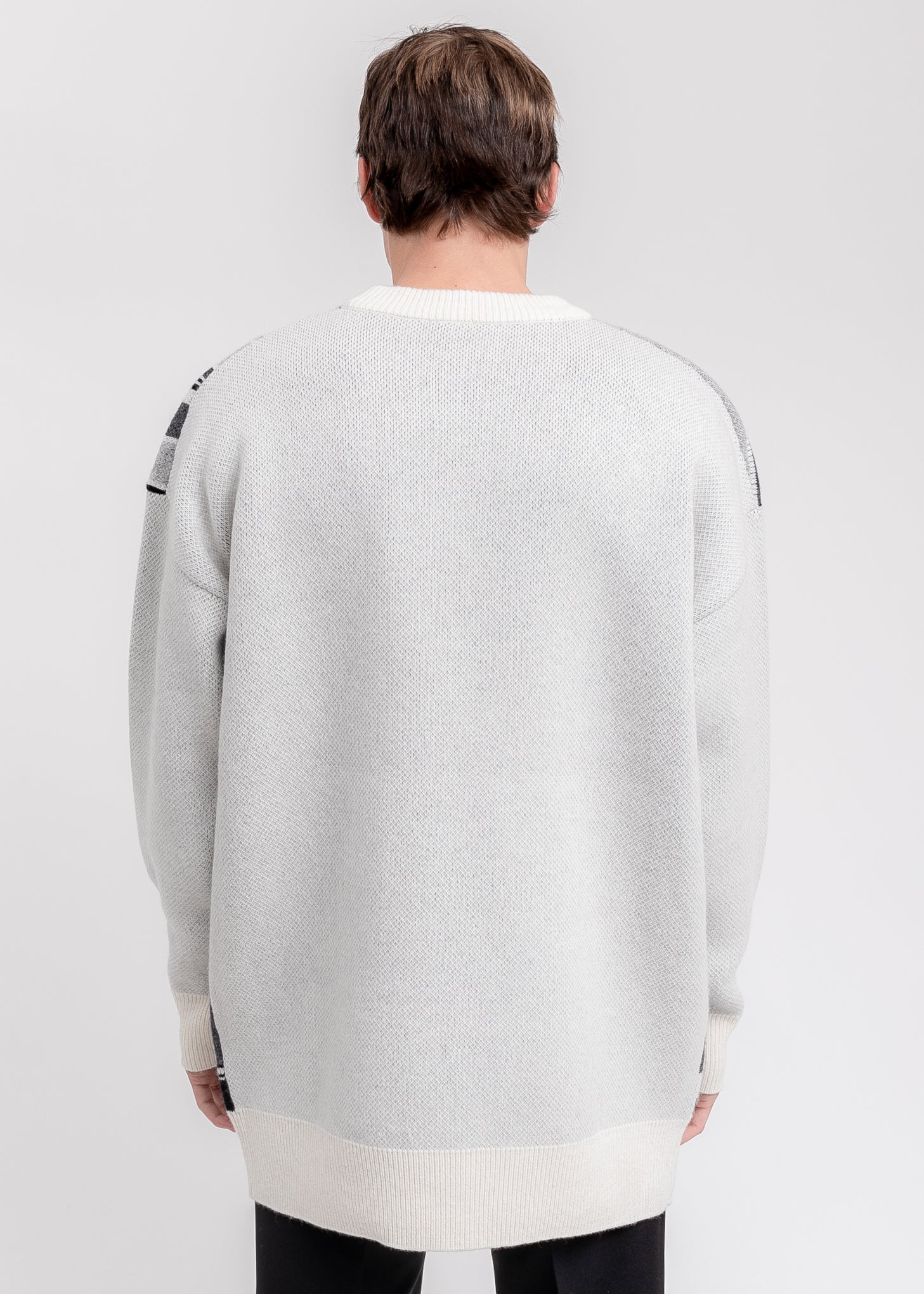 Ivory Flat Chain Graphic Jacquard Sweater - Image 4