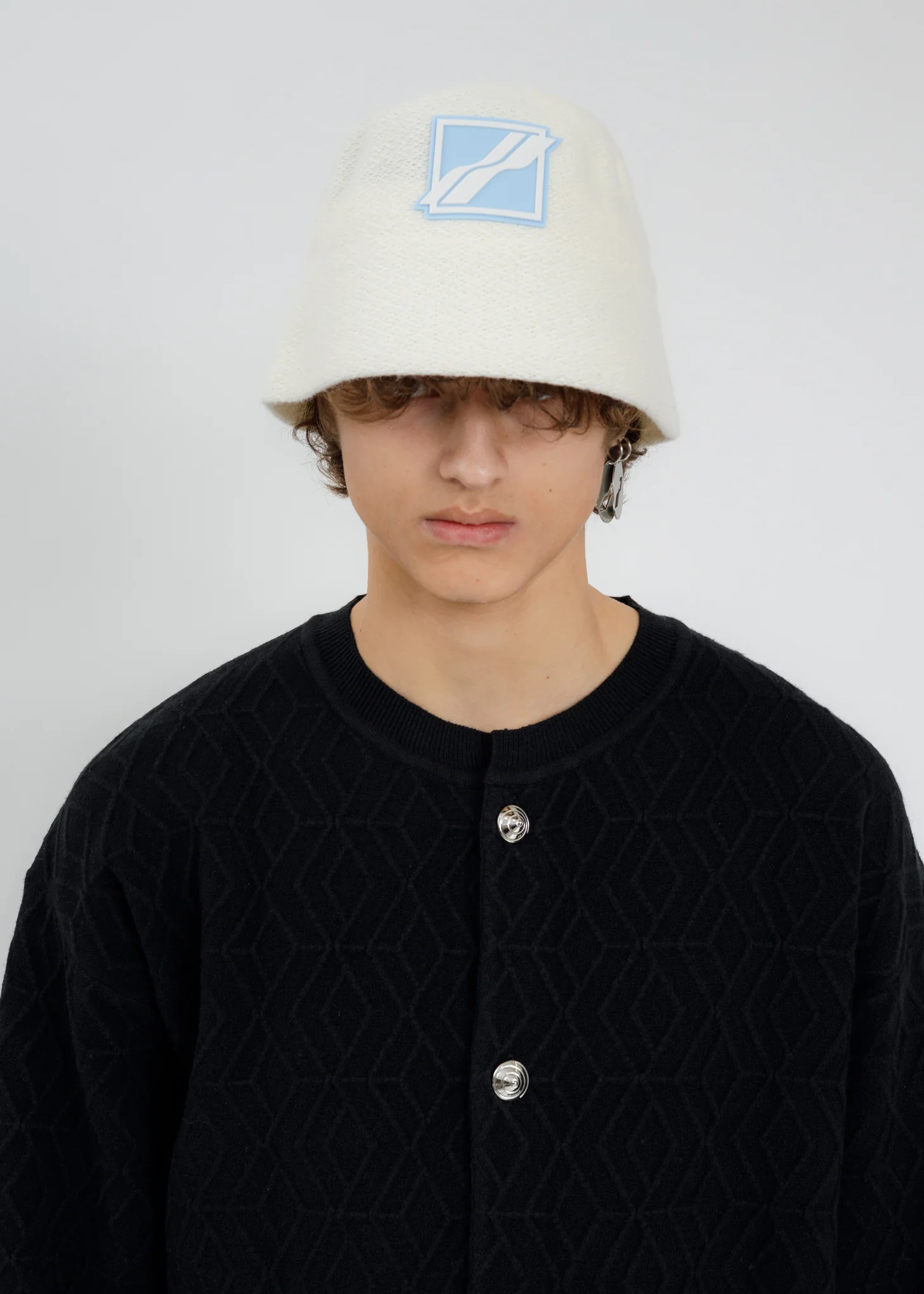 Ivory Knit Bucket Hat