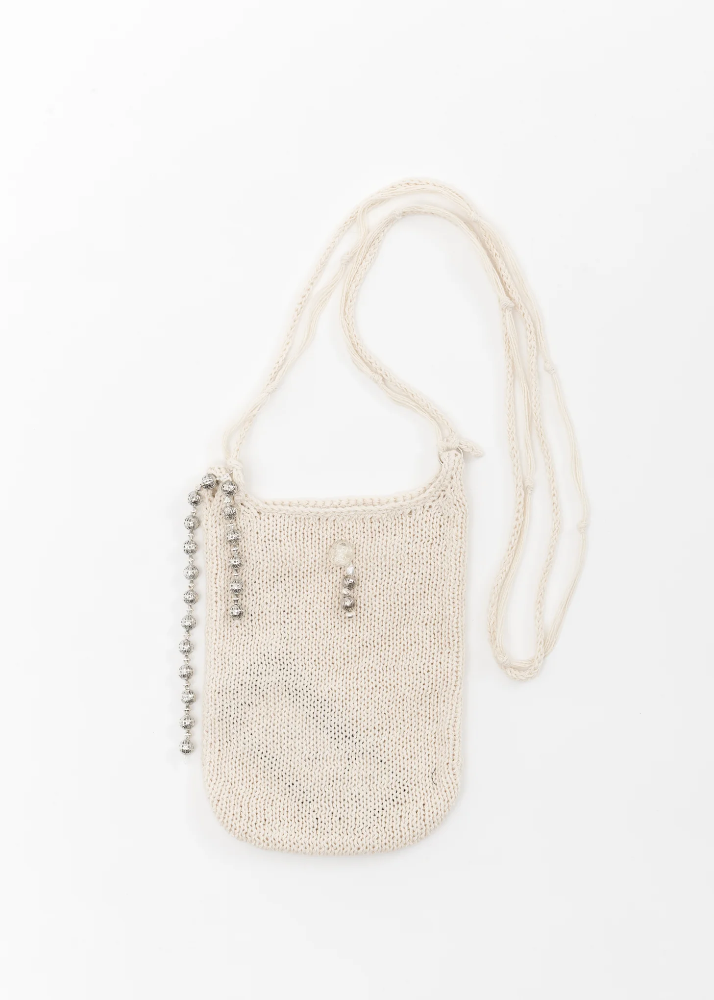 Ivory Knit Pocket Bag