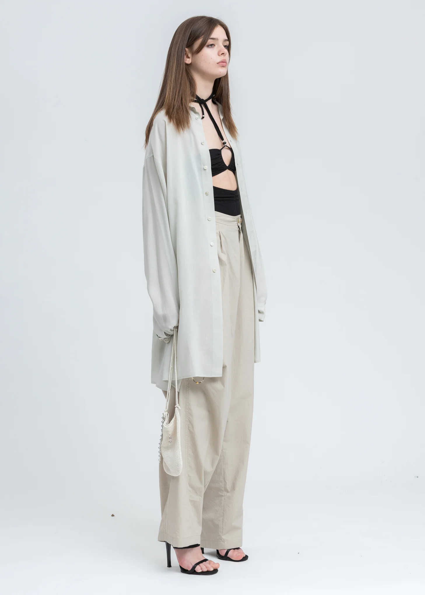 Ivory Knit Pocket Bag - Image 6