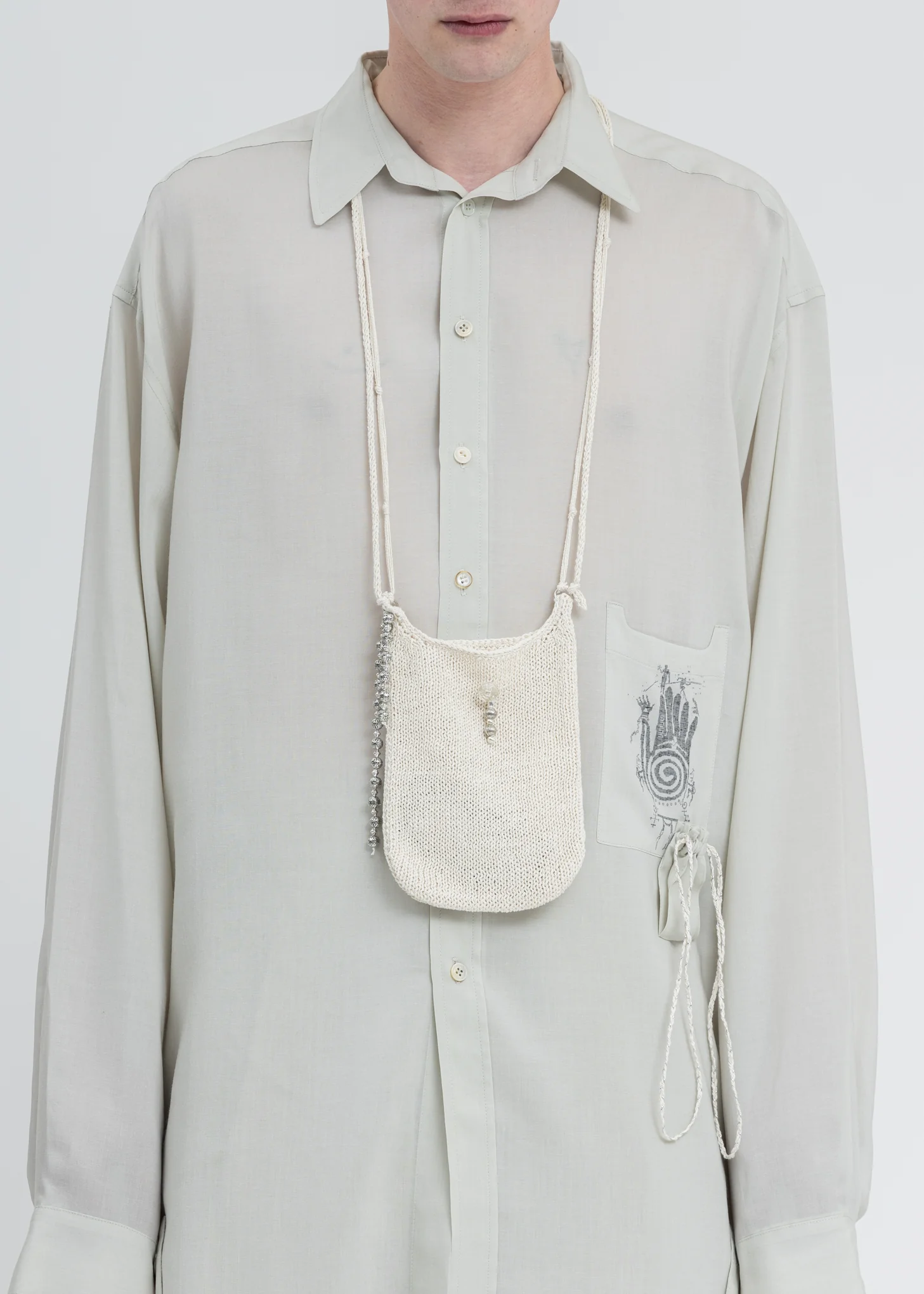 Ivory Knit Pocket Bag - Image 3