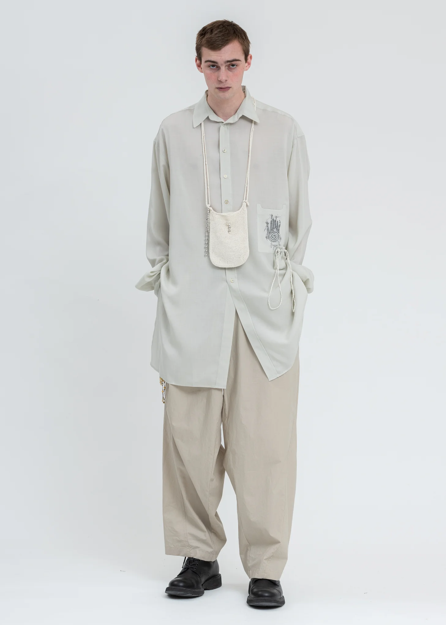 Ivory Knit Pocket Bag - Image 5