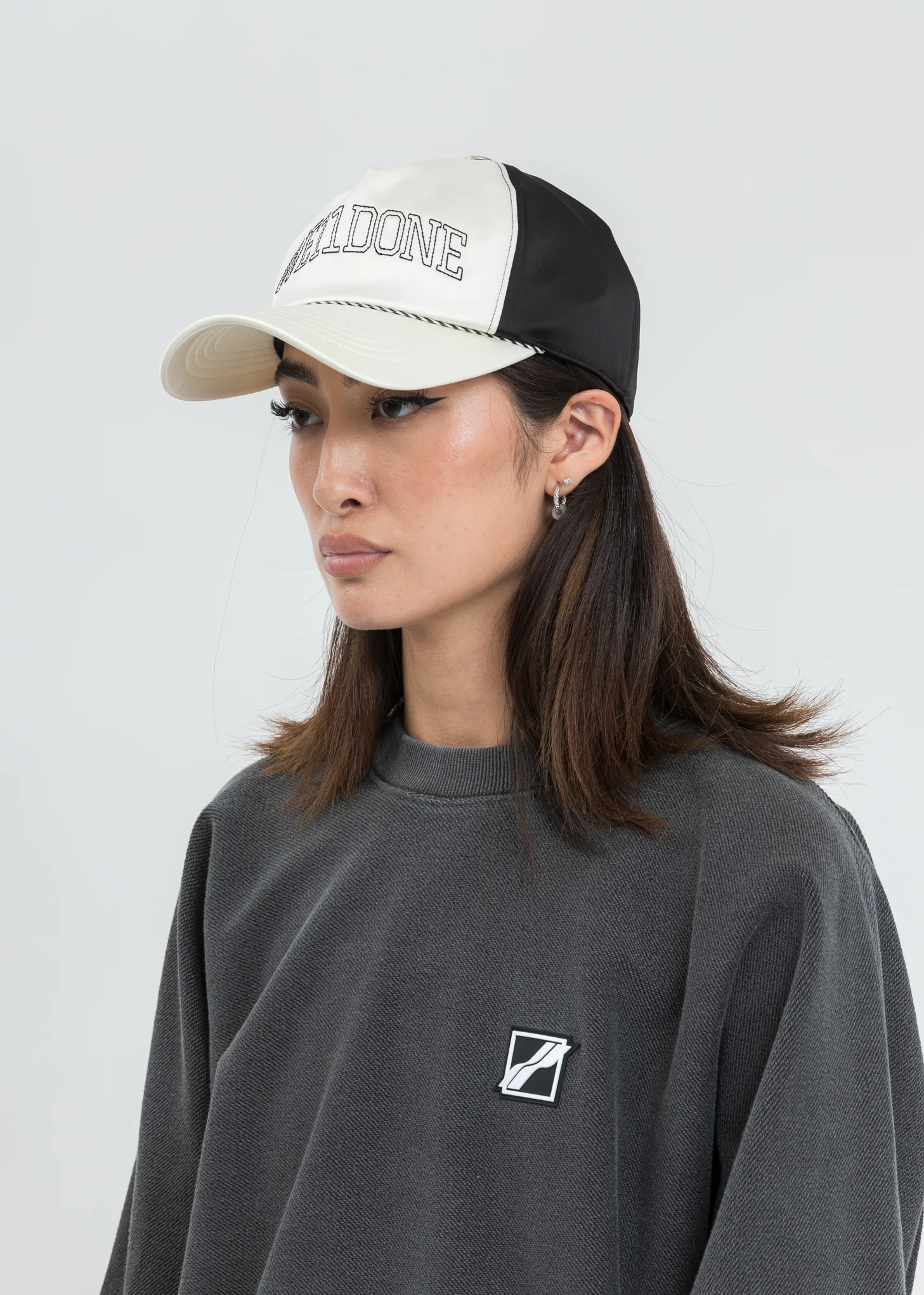 Ivory Lettering Satin Cap - Image 2