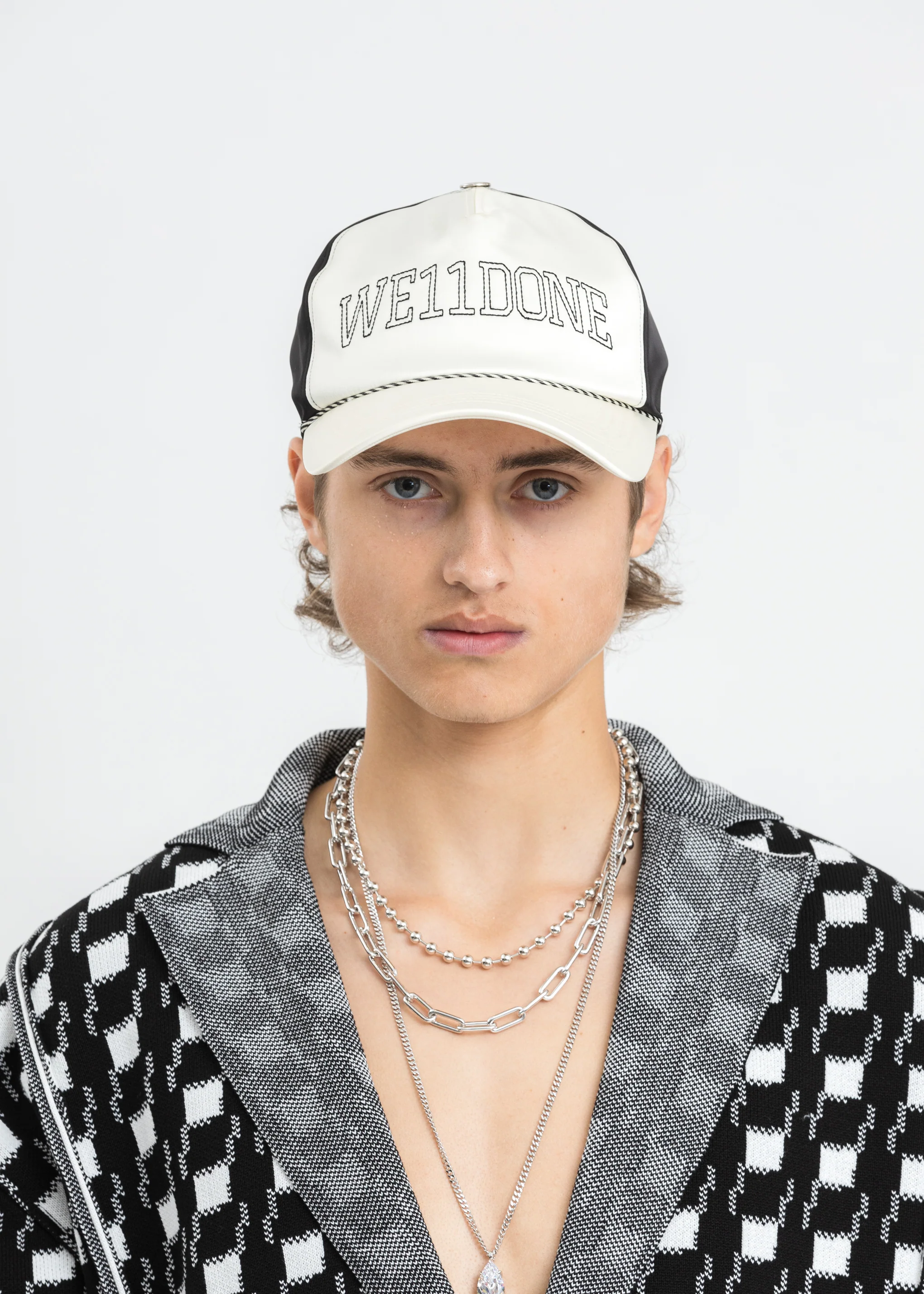 Ivory Lettering Satin Cap