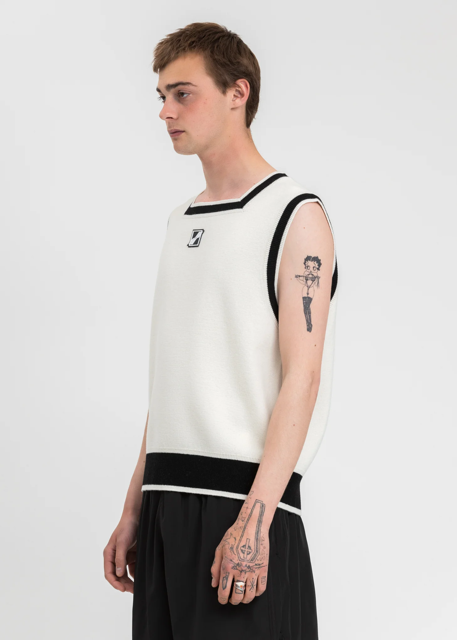 Ivory Logo Patched Square Neck Vest - Image 2