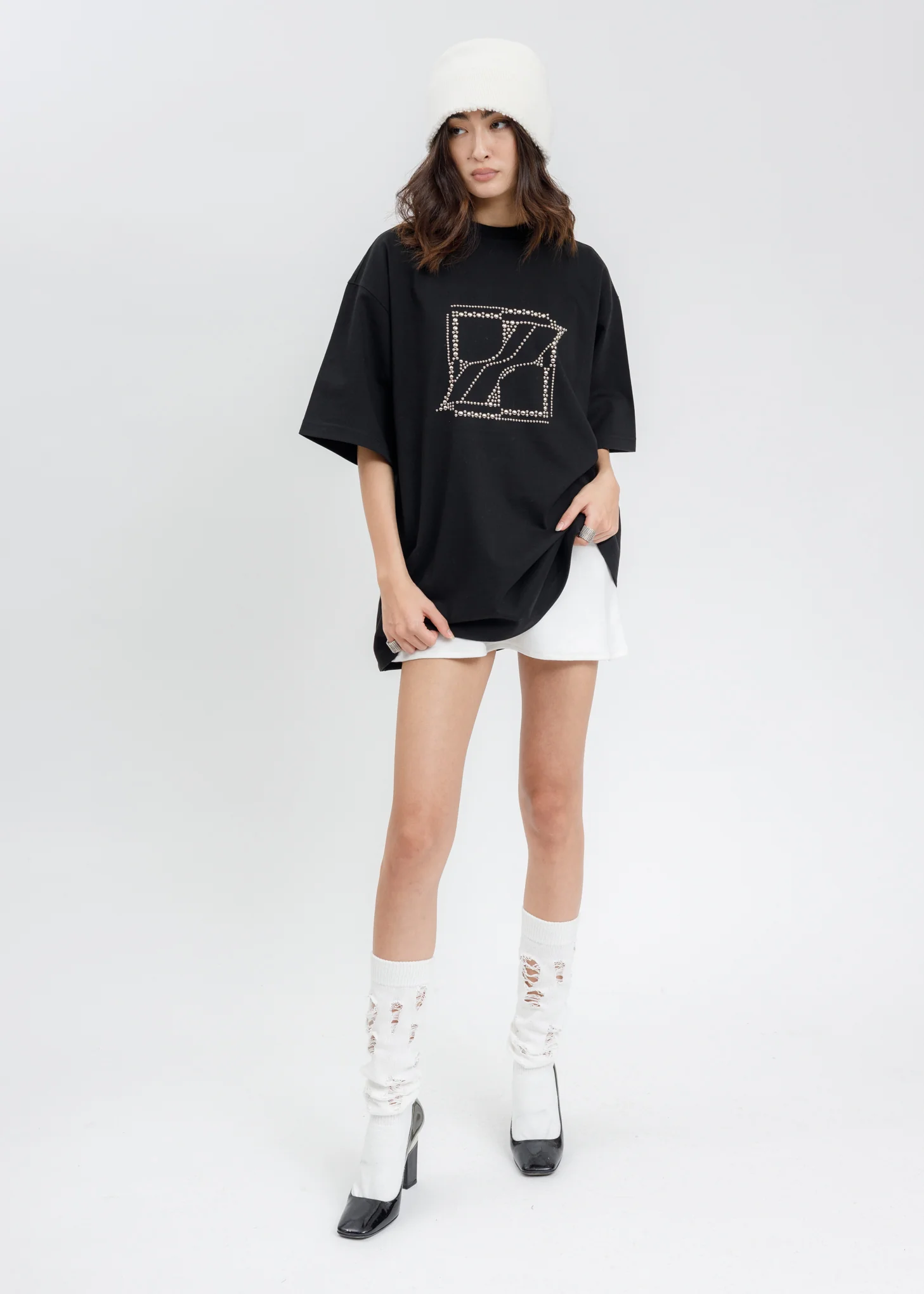 Ivory Logo Pile Knit Bucket Hat - Image 4