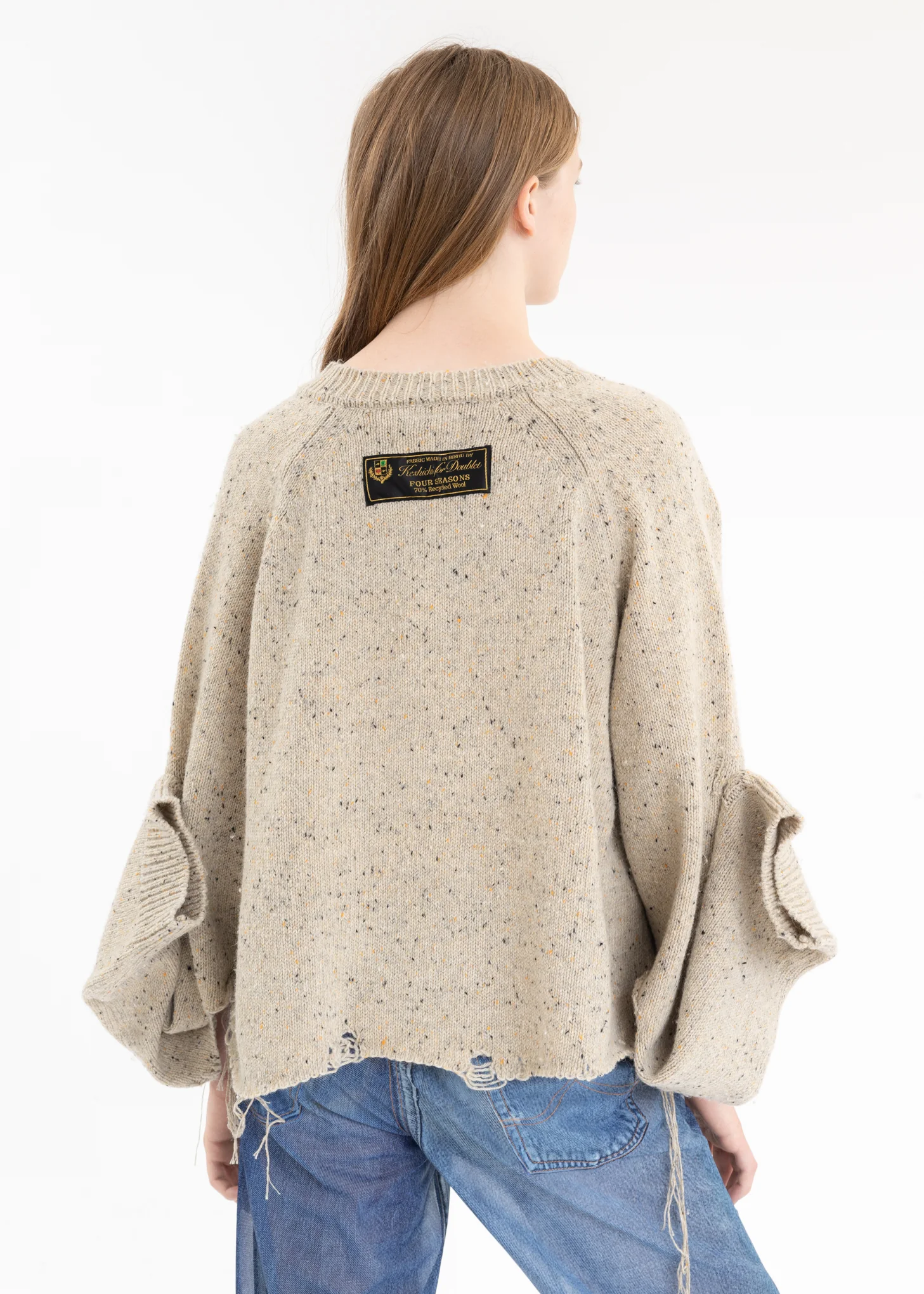 Ivory MAGNET ATTACHED KNIT PULLOVER - Image 4
