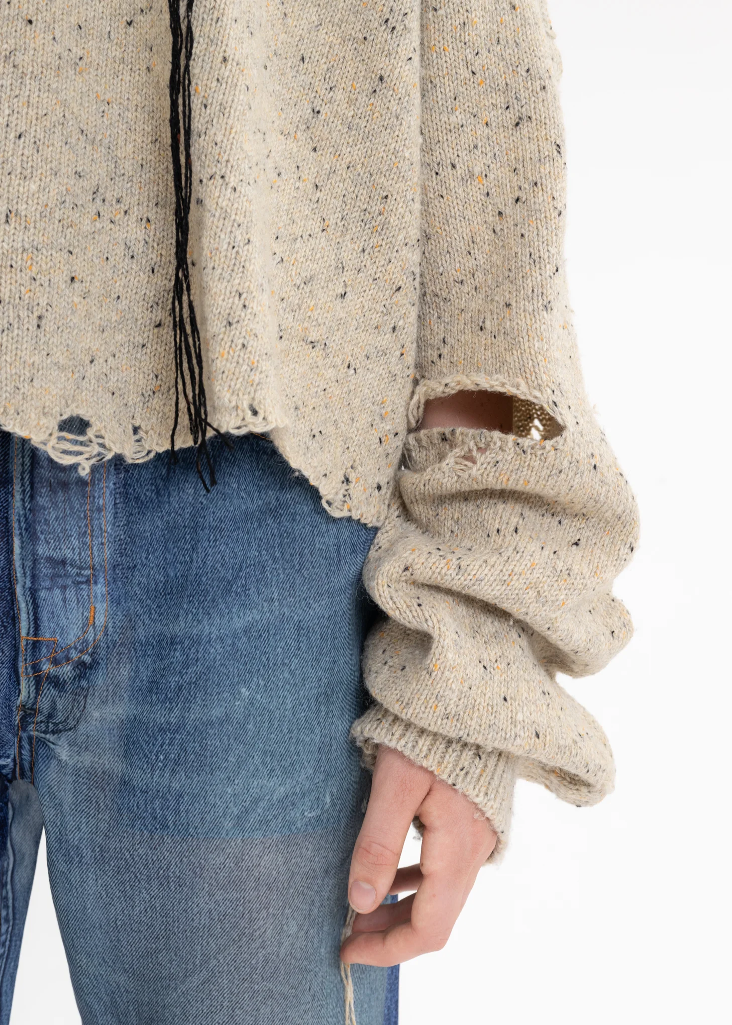 Ivory MAGNET ATTACHED KNIT PULLOVER - Image 6