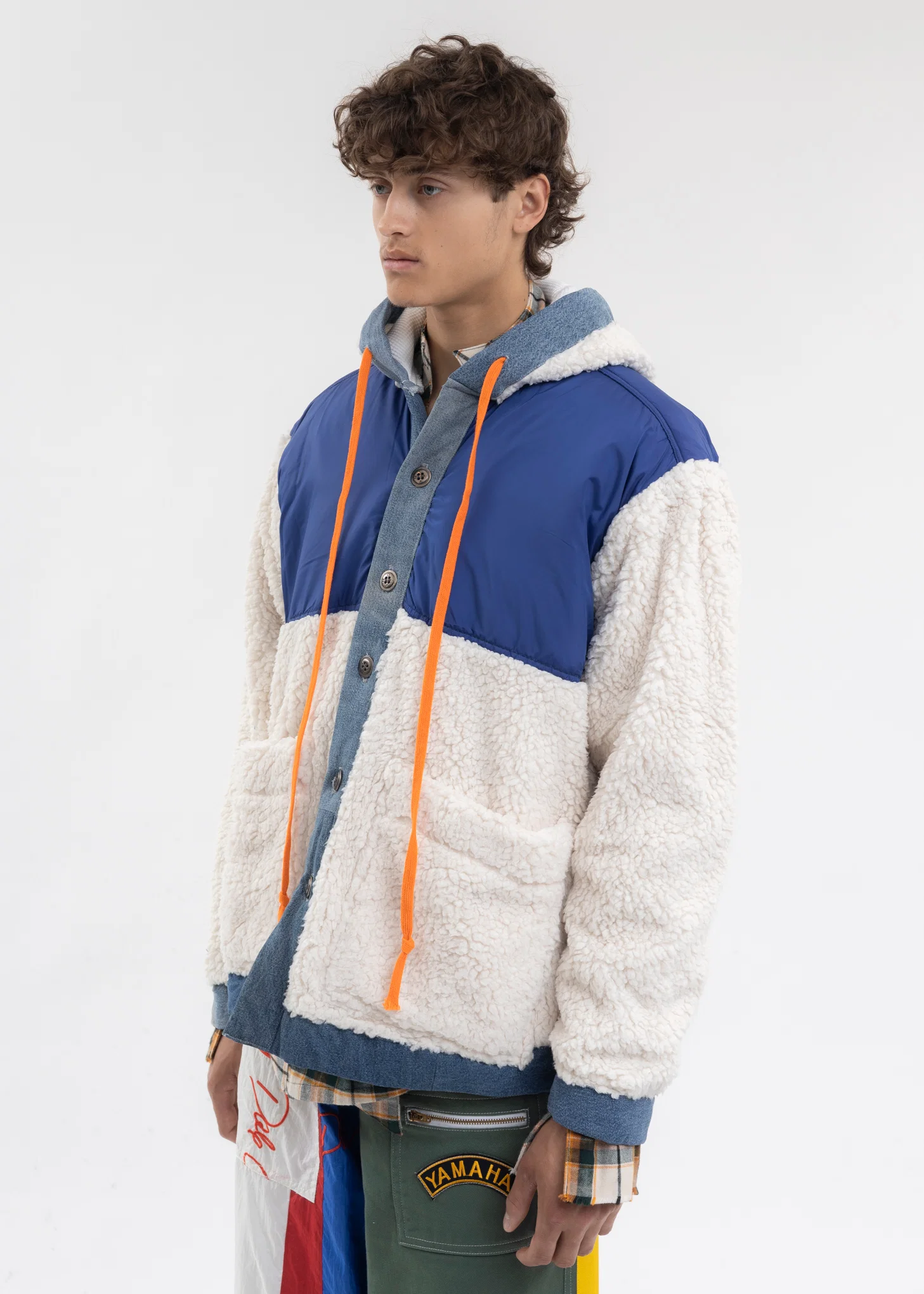 IVORY NYLON/SHERPA BOXY JACKET - Image 4