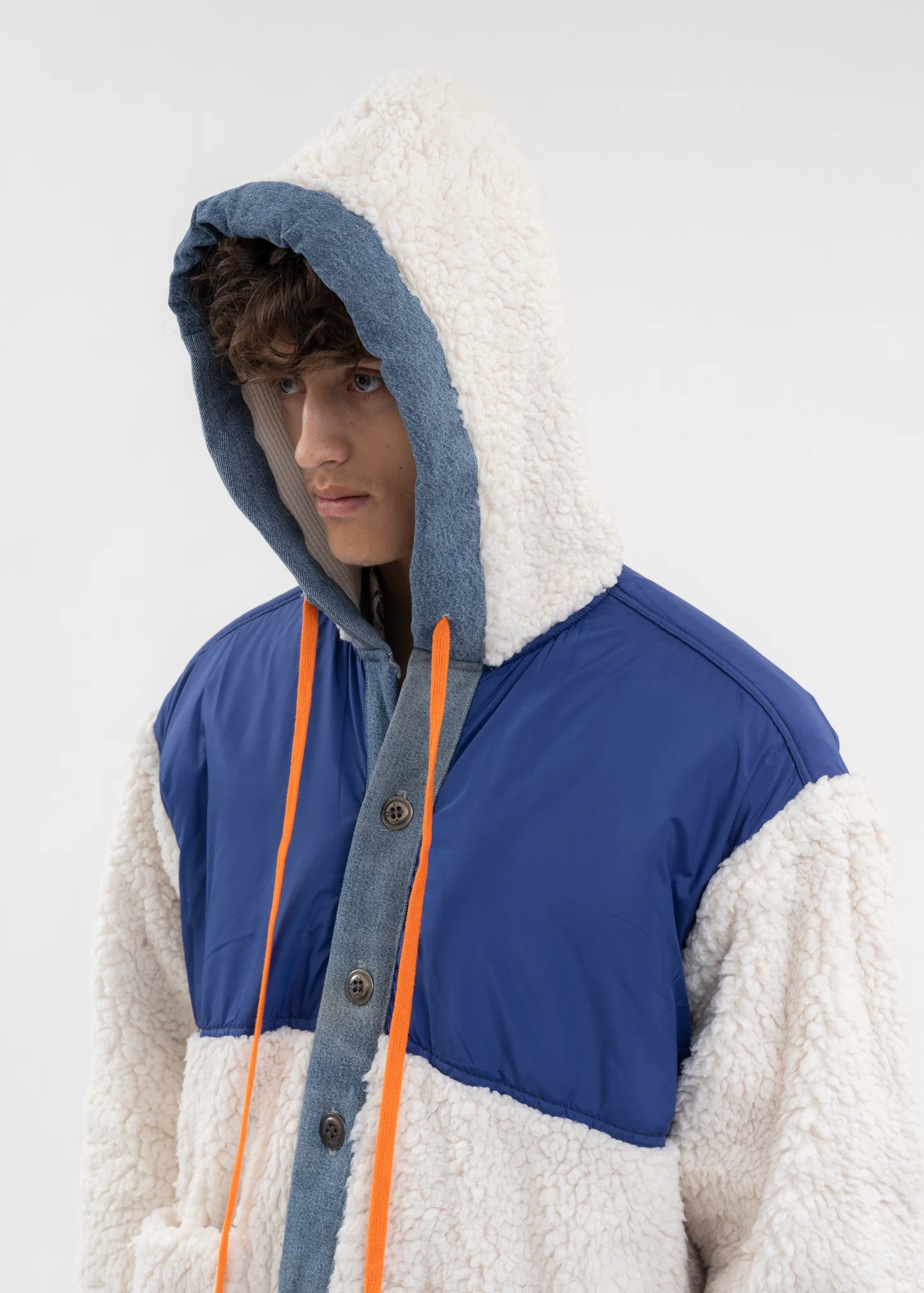 IVORY NYLON/SHERPA BOXY JACKET - Image 5