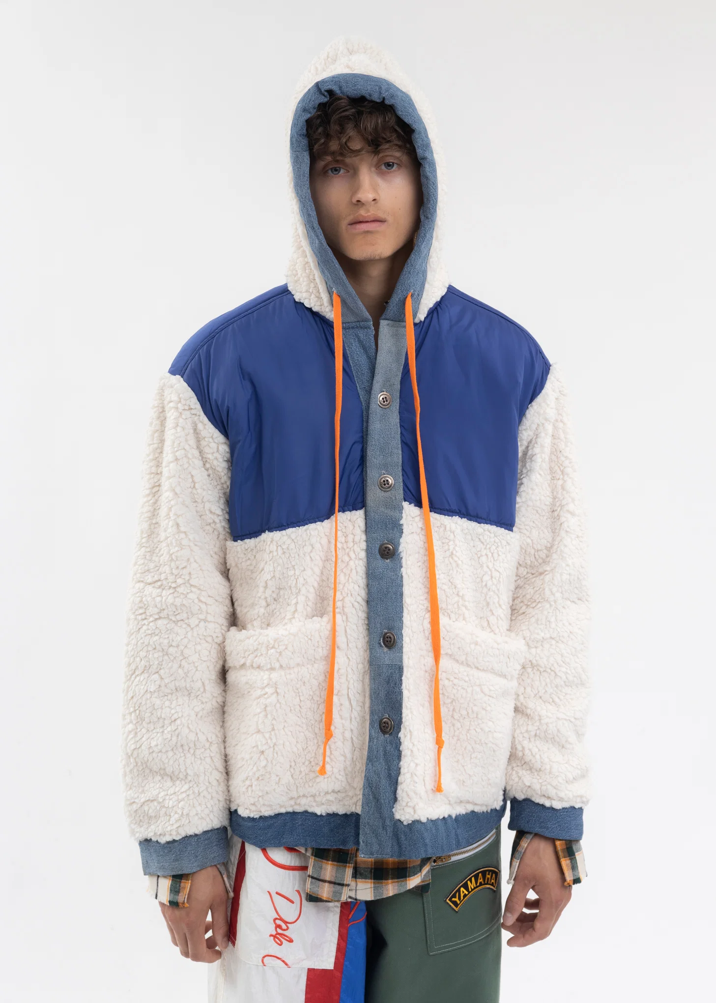 IVORY NYLON/SHERPA BOXY JACKET - Image 7