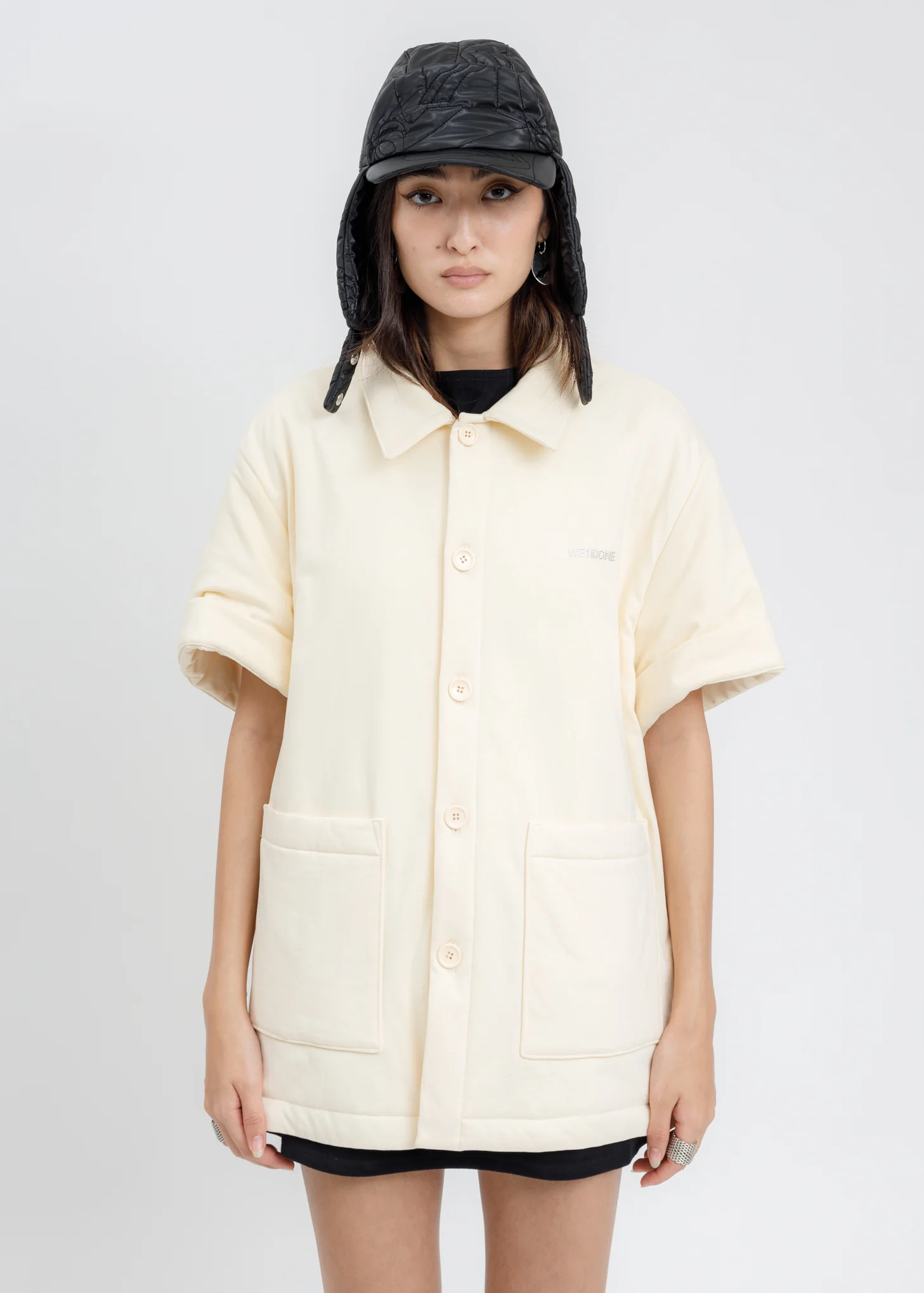Ivory Padded Short Sleeves Shirt