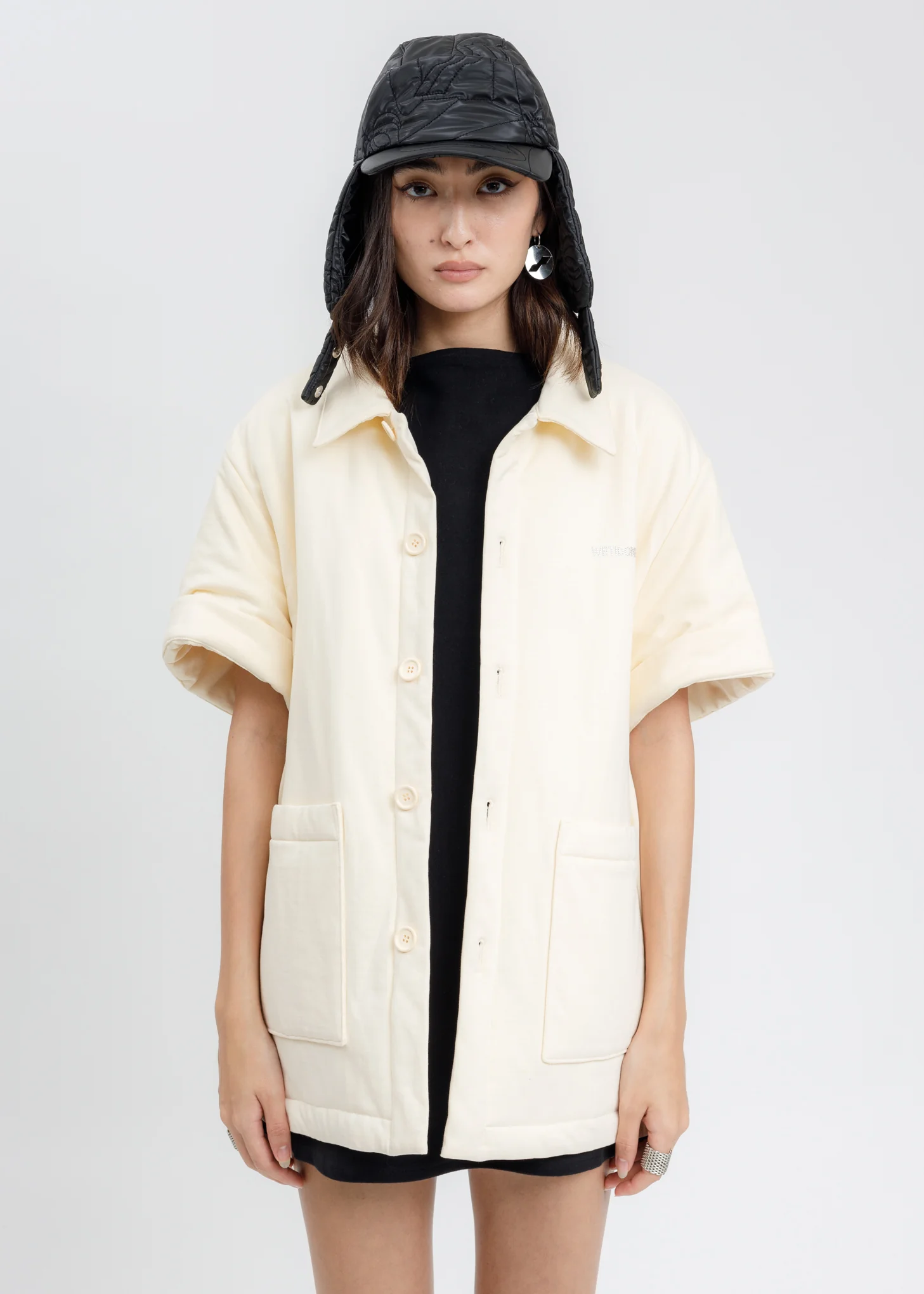 Ivory Padded Short Sleeves Shirt - Image 4