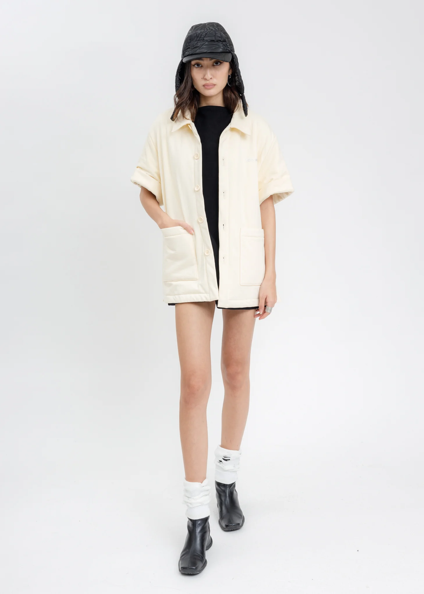 Ivory Padded Short Sleeves Shirt - Image 9