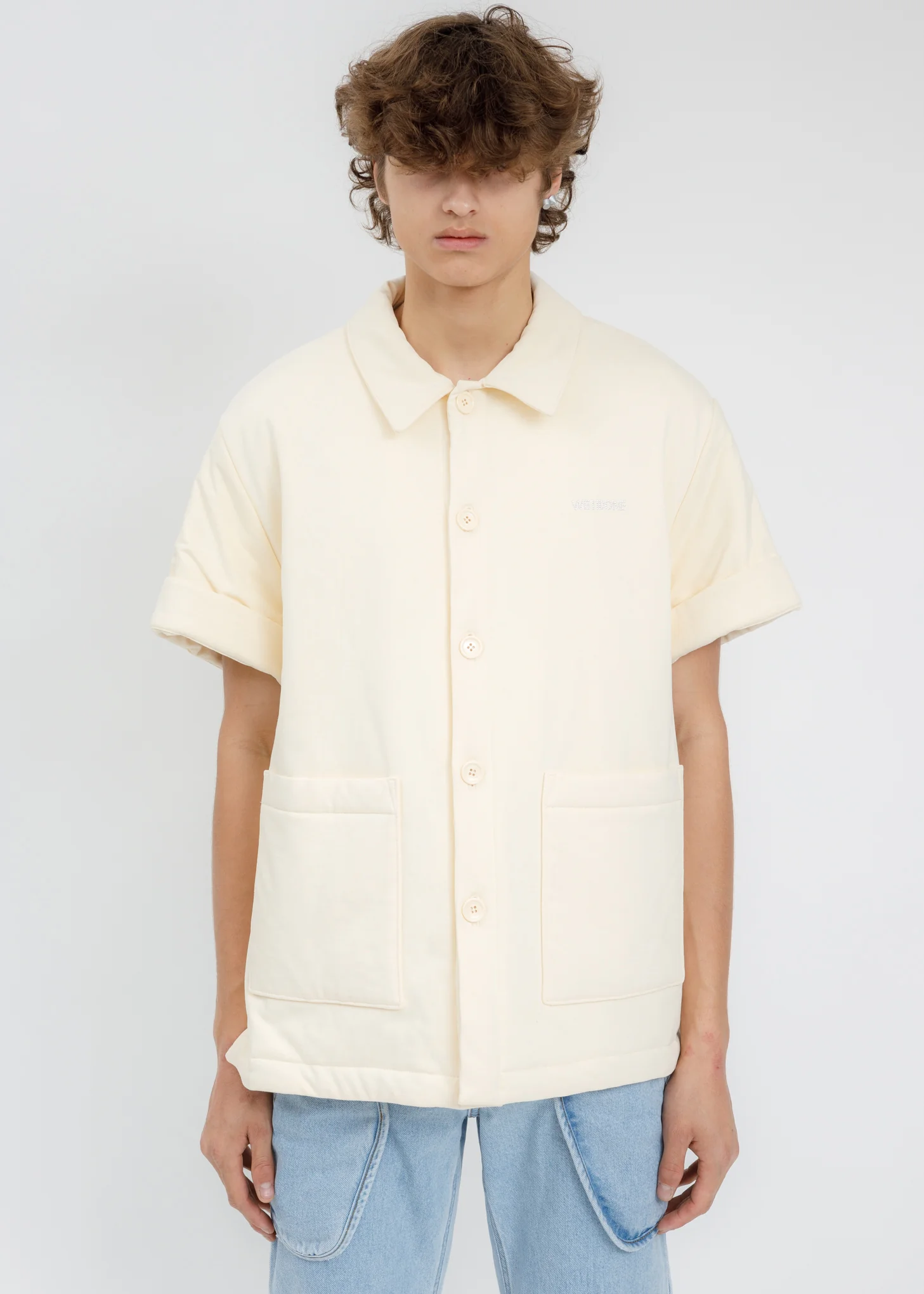 Ivory Padded Short Sleeves Shirt