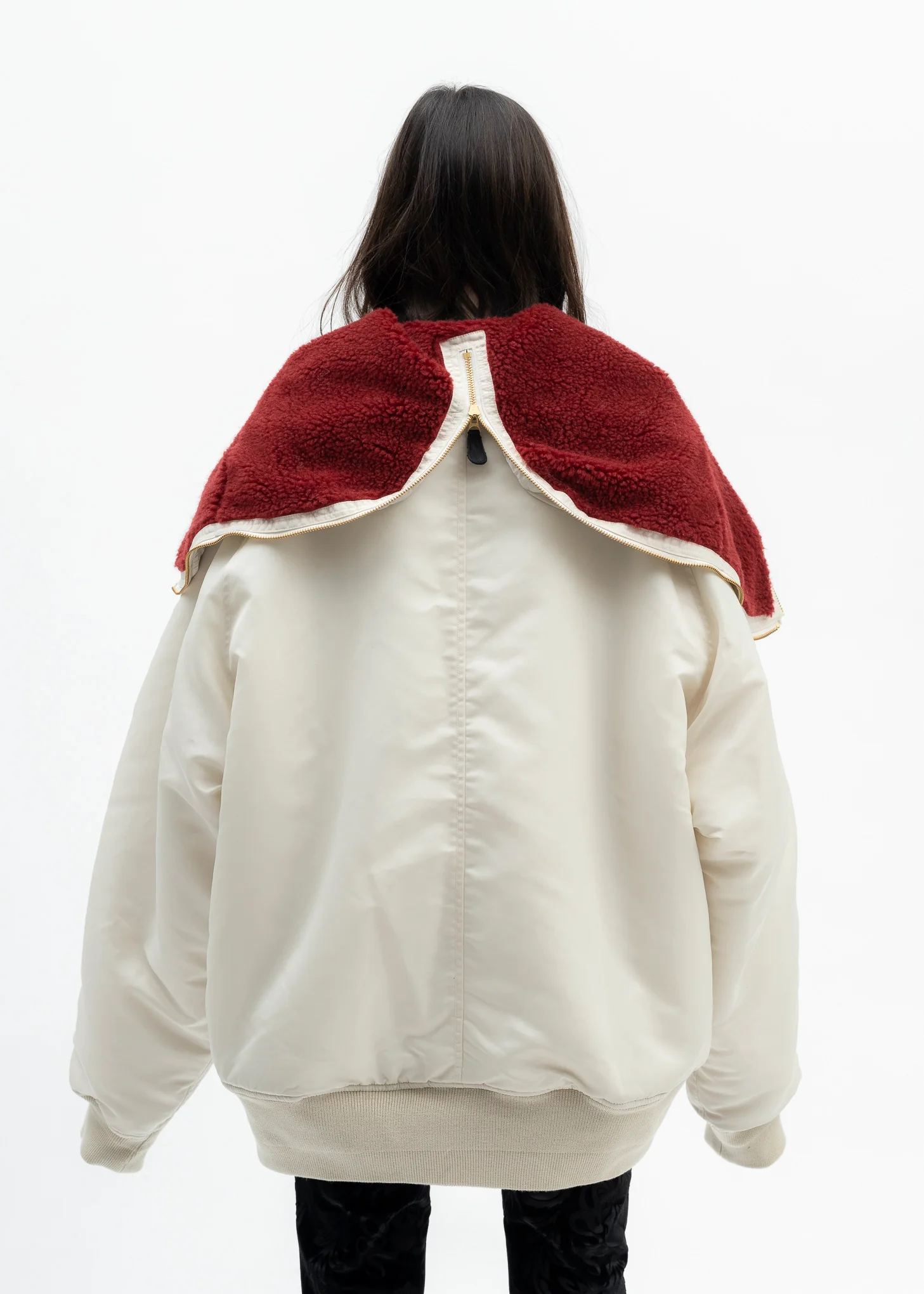 IVORY PETAL MOUTH HOOD BOMBER JACKET - Image 5