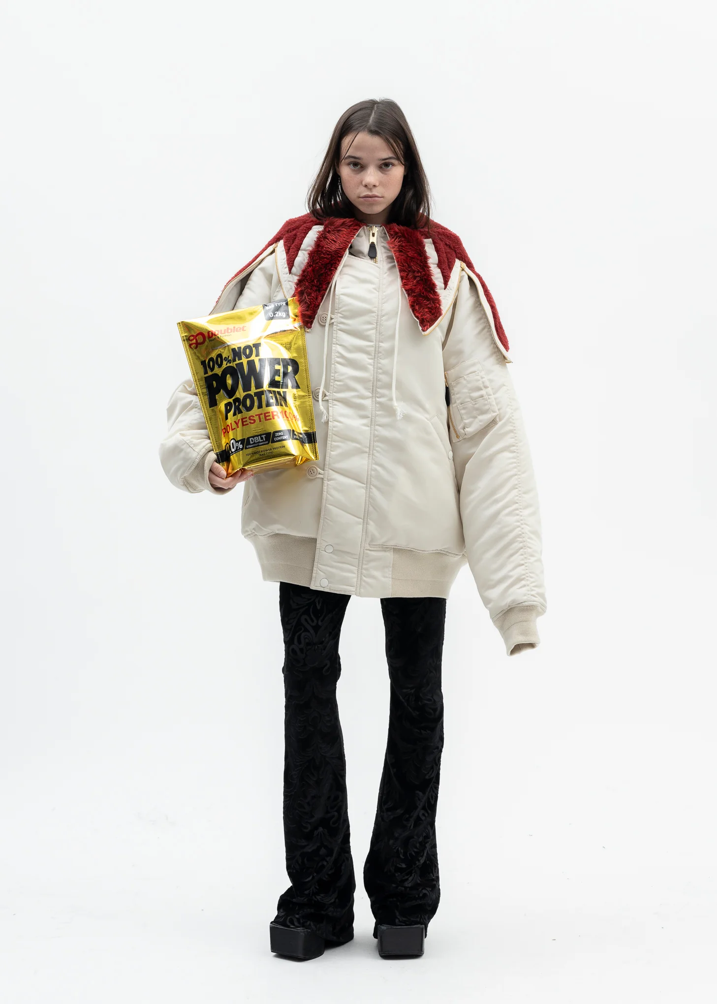IVORY PETAL MOUTH HOOD BOMBER JACKET - Image 6