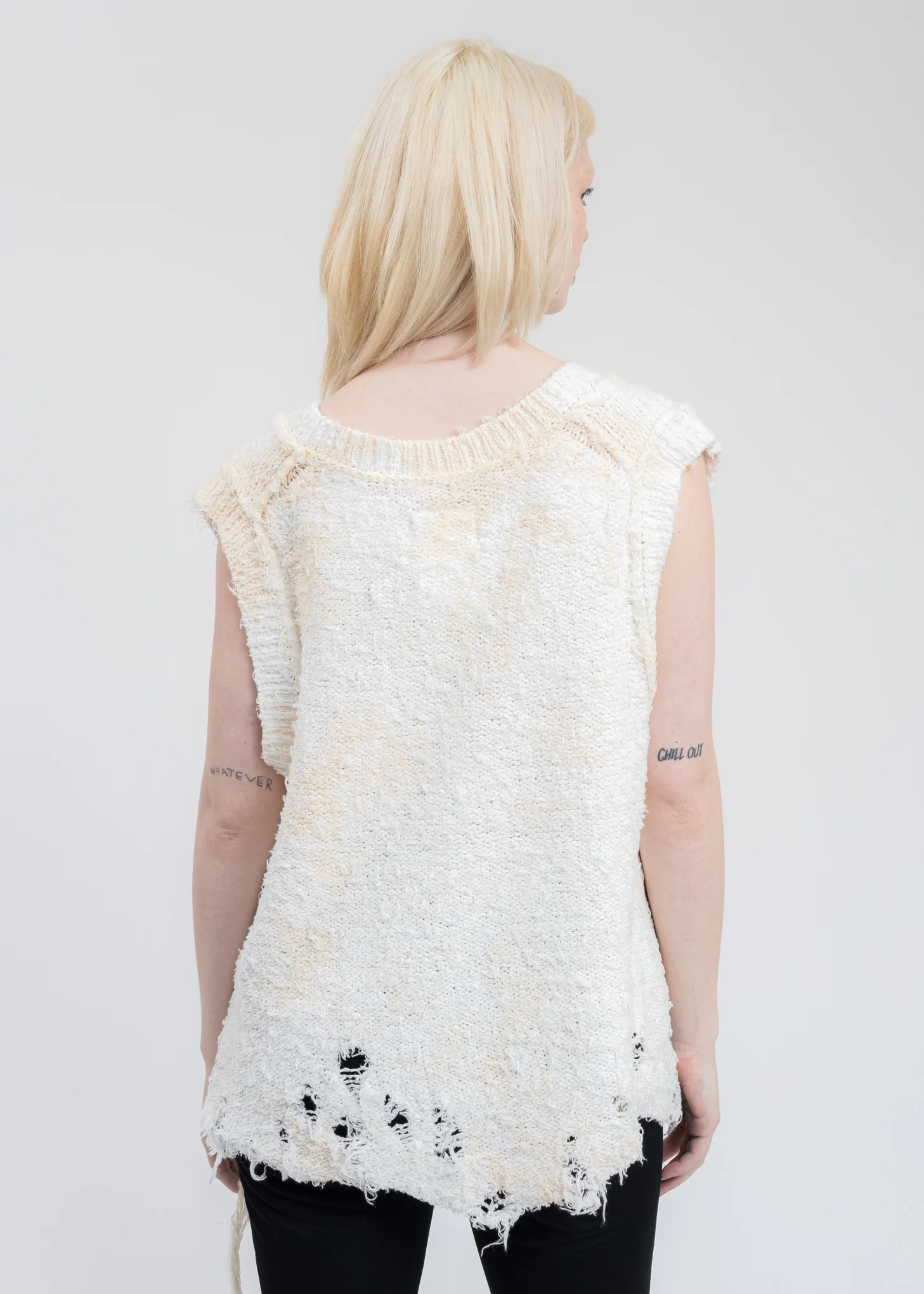 Ivory RECYCLE COTTON BLEACHED Vest - Image 2