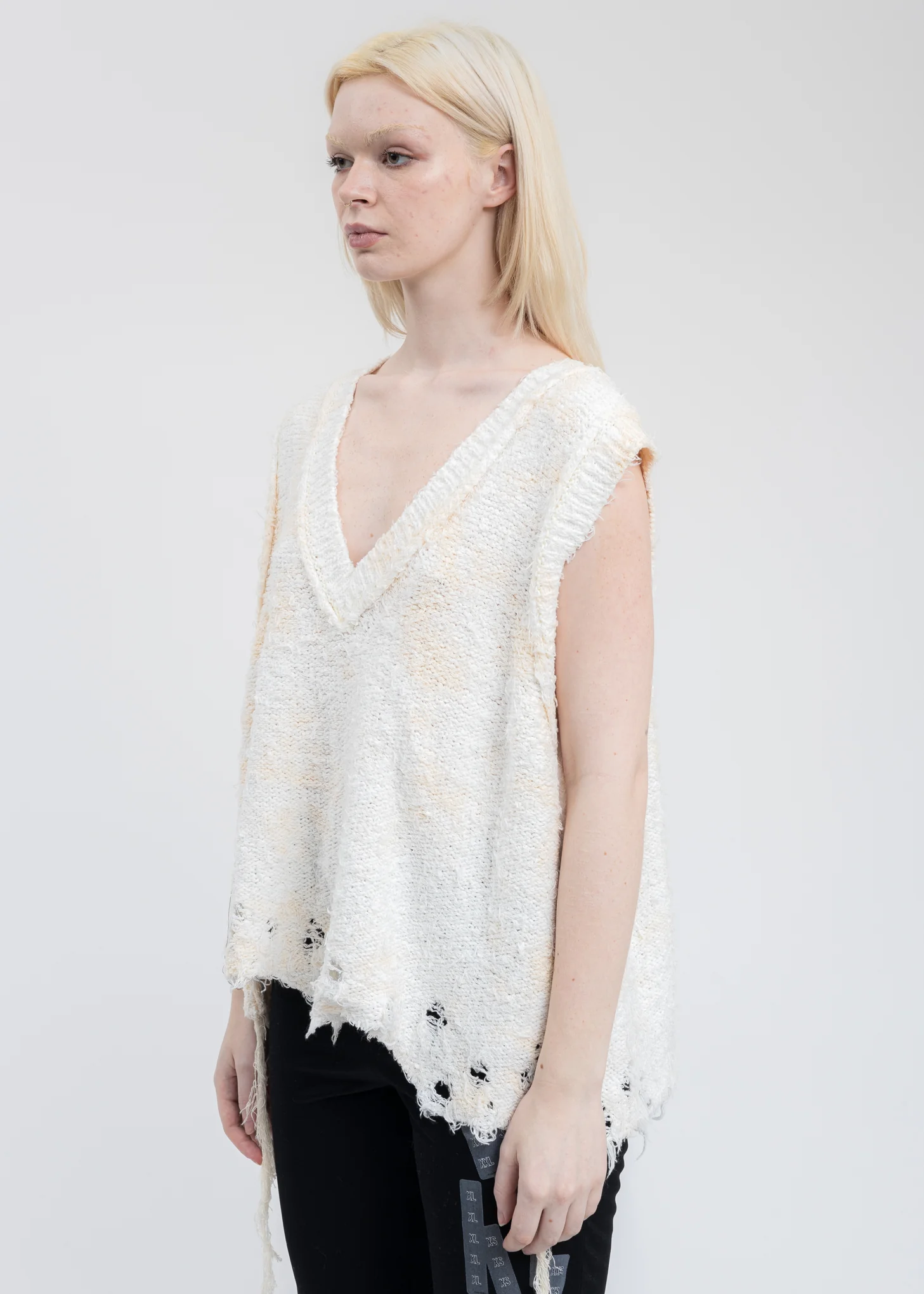 Ivory RECYCLE COTTON BLEACHED Vest - Image 3