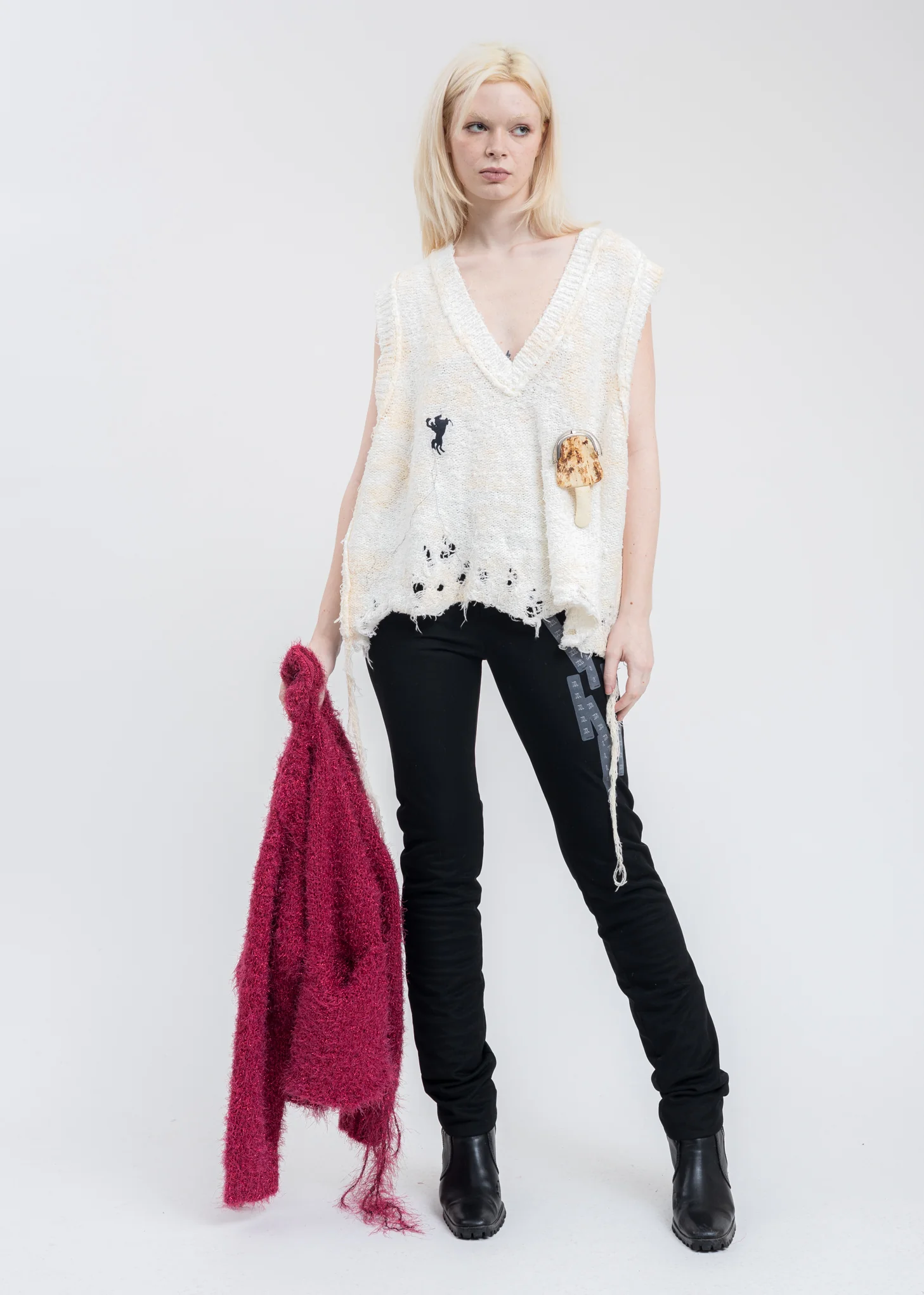 Ivory RECYCLE COTTON BLEACHED Vest - Image 6