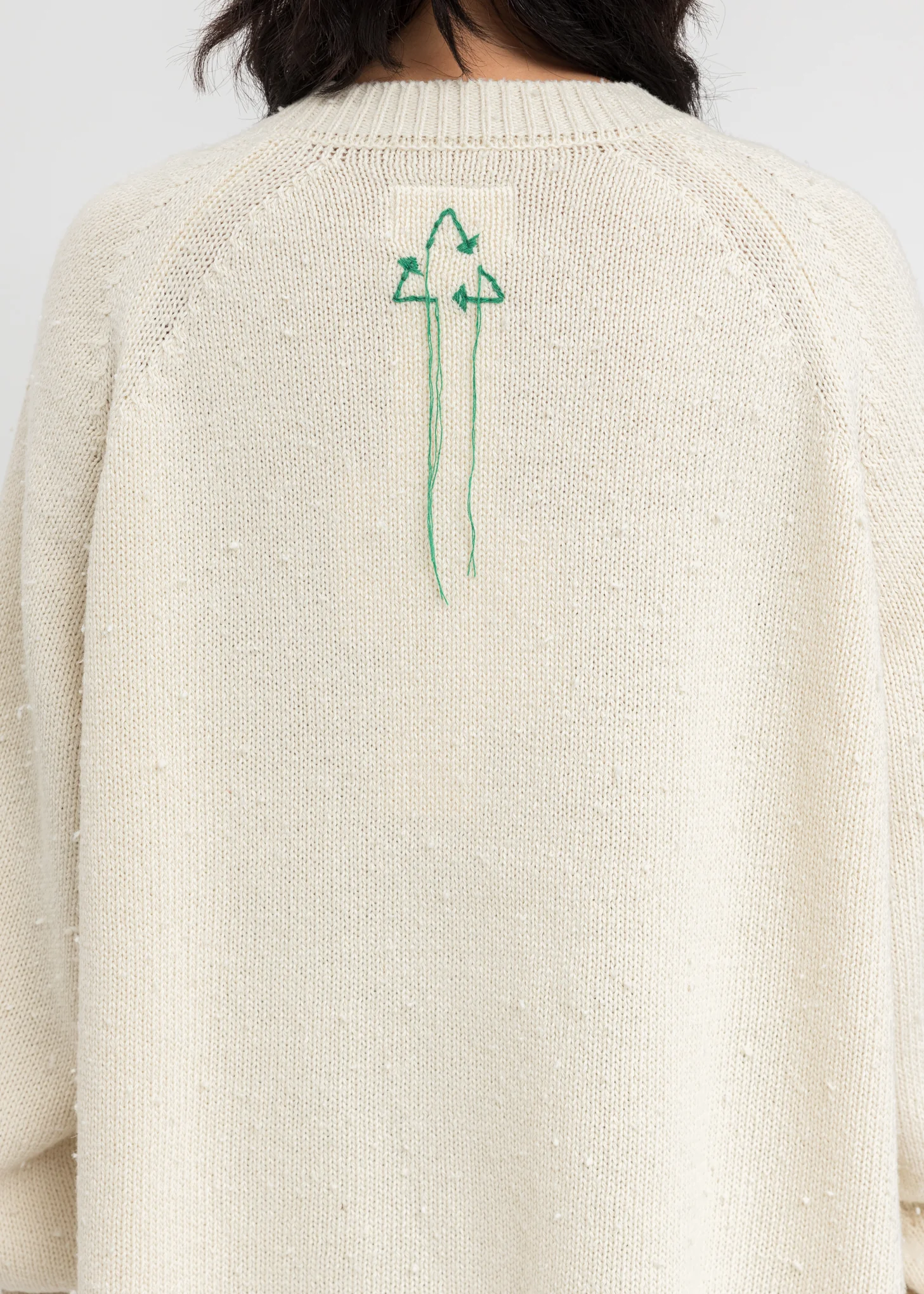 Ivory Recycle Wool Cable Cardigan - Image 4
