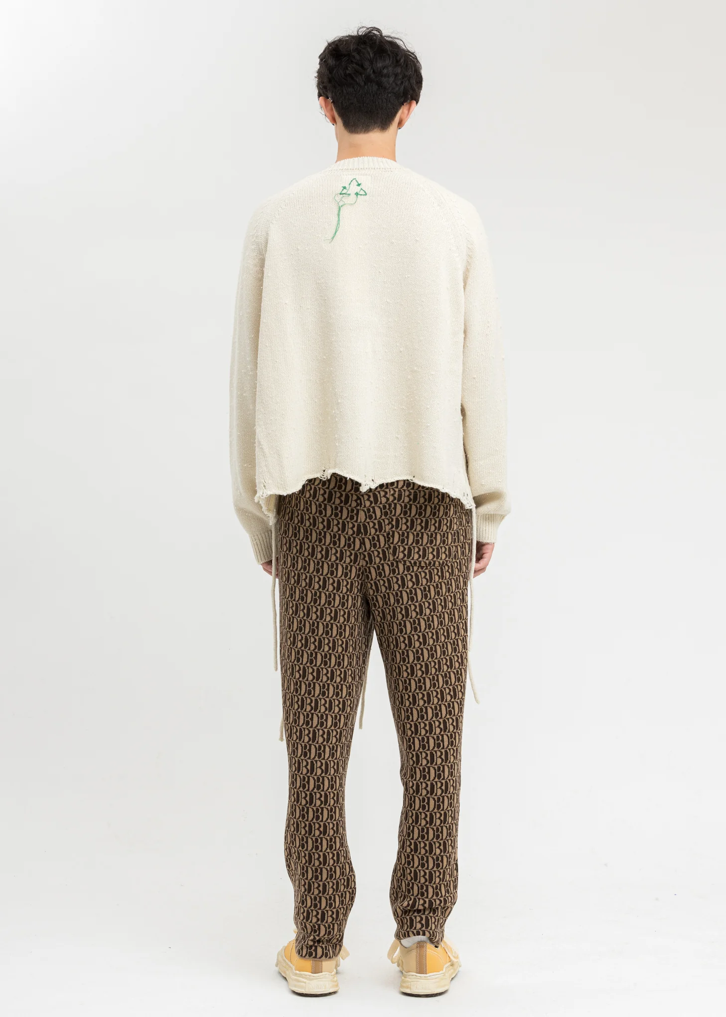 Ivory Recycle Wool Cable Cardigan - Image 3