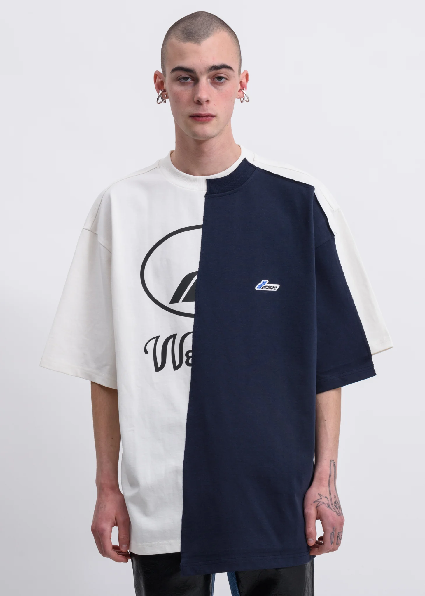 Ivory Remake Reflective Half Logo T-Shirt