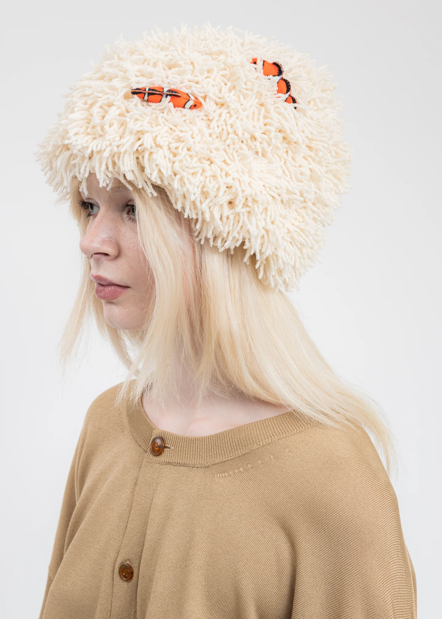 Ivory SEA ANEMONE Beanie