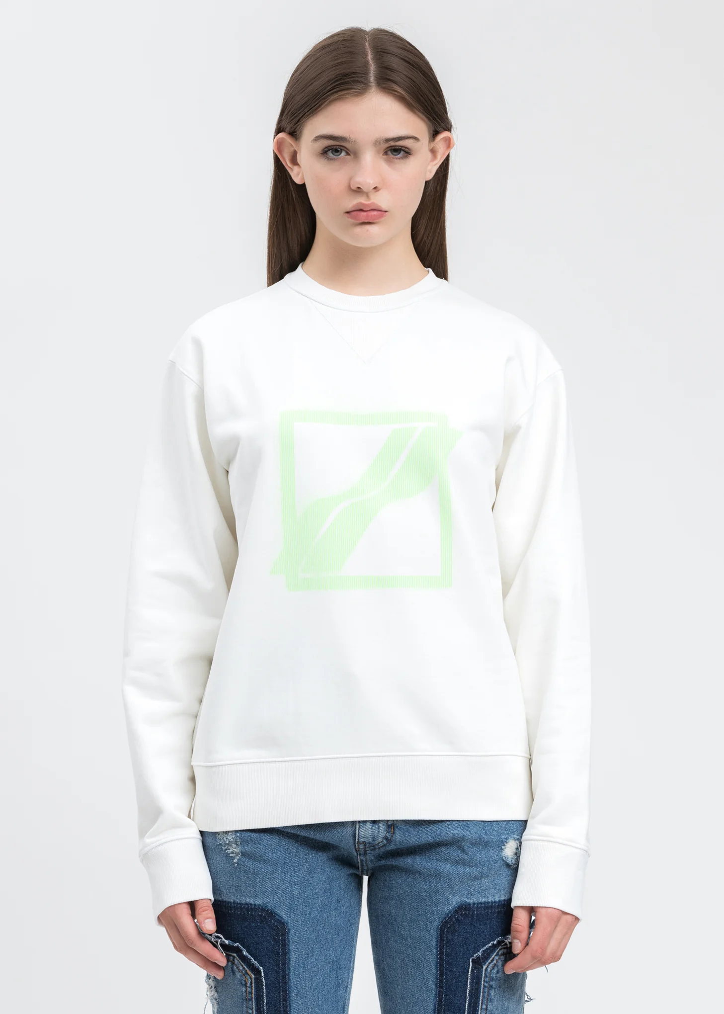 Ivory Slim Logo Sweater