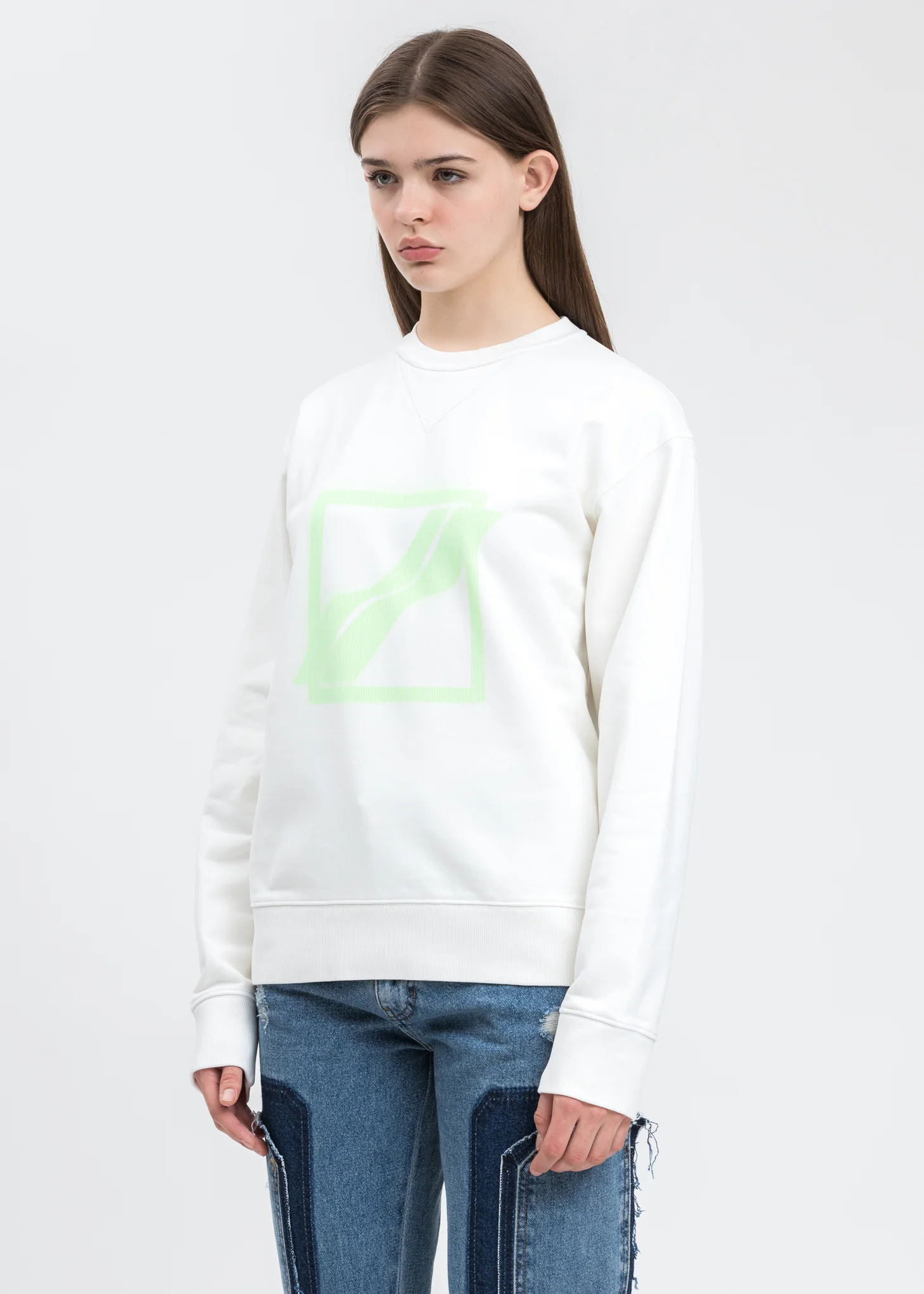 Ivory Slim Logo Sweater - Image 2