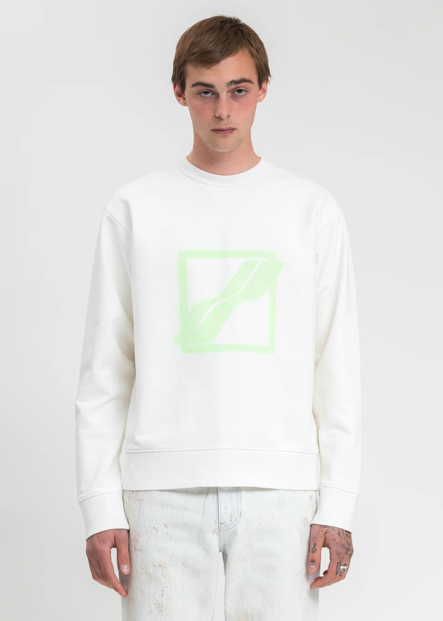 Ivory Slim Logo Sweater