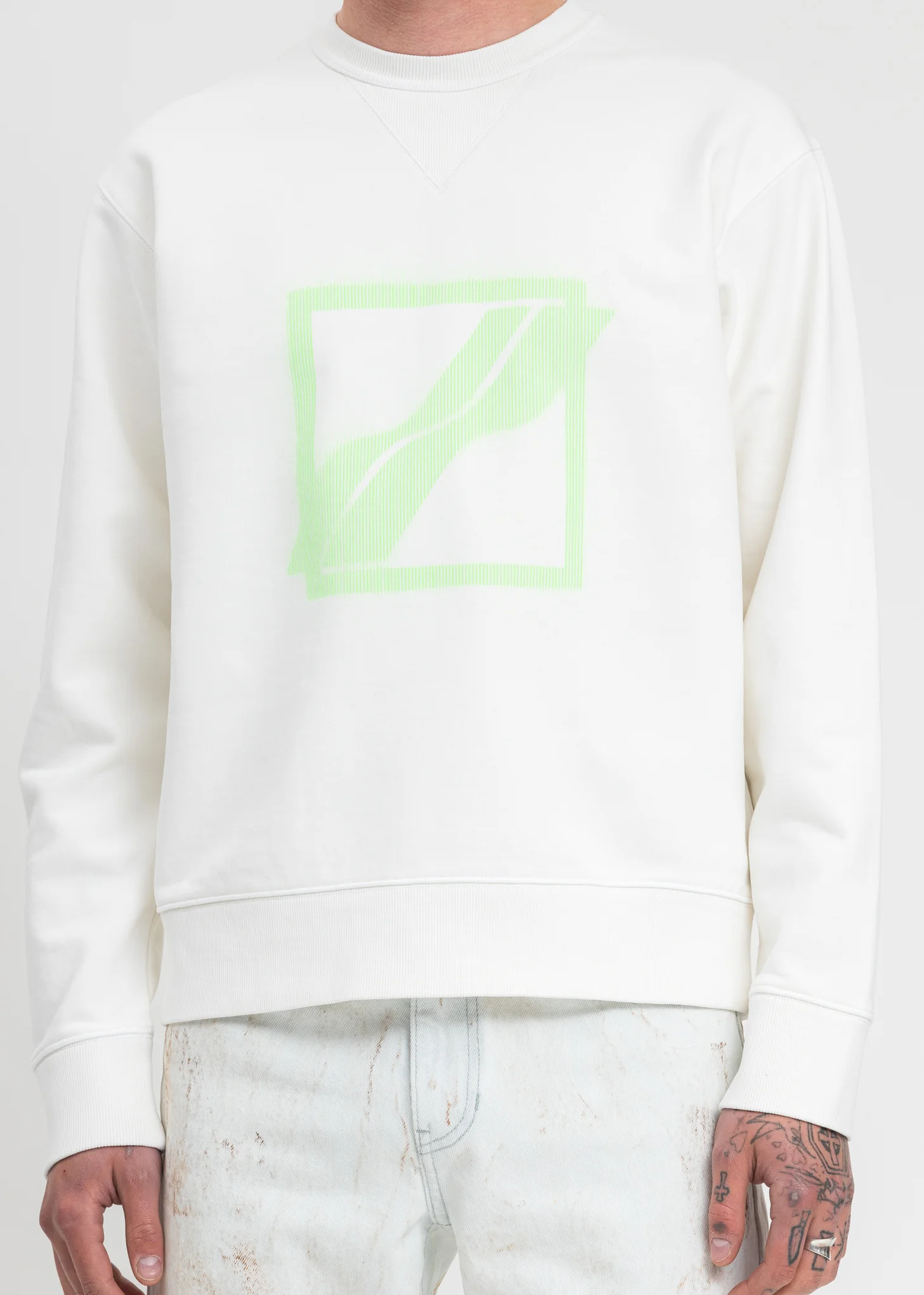 Ivory Slim Logo Sweater - Image 4
