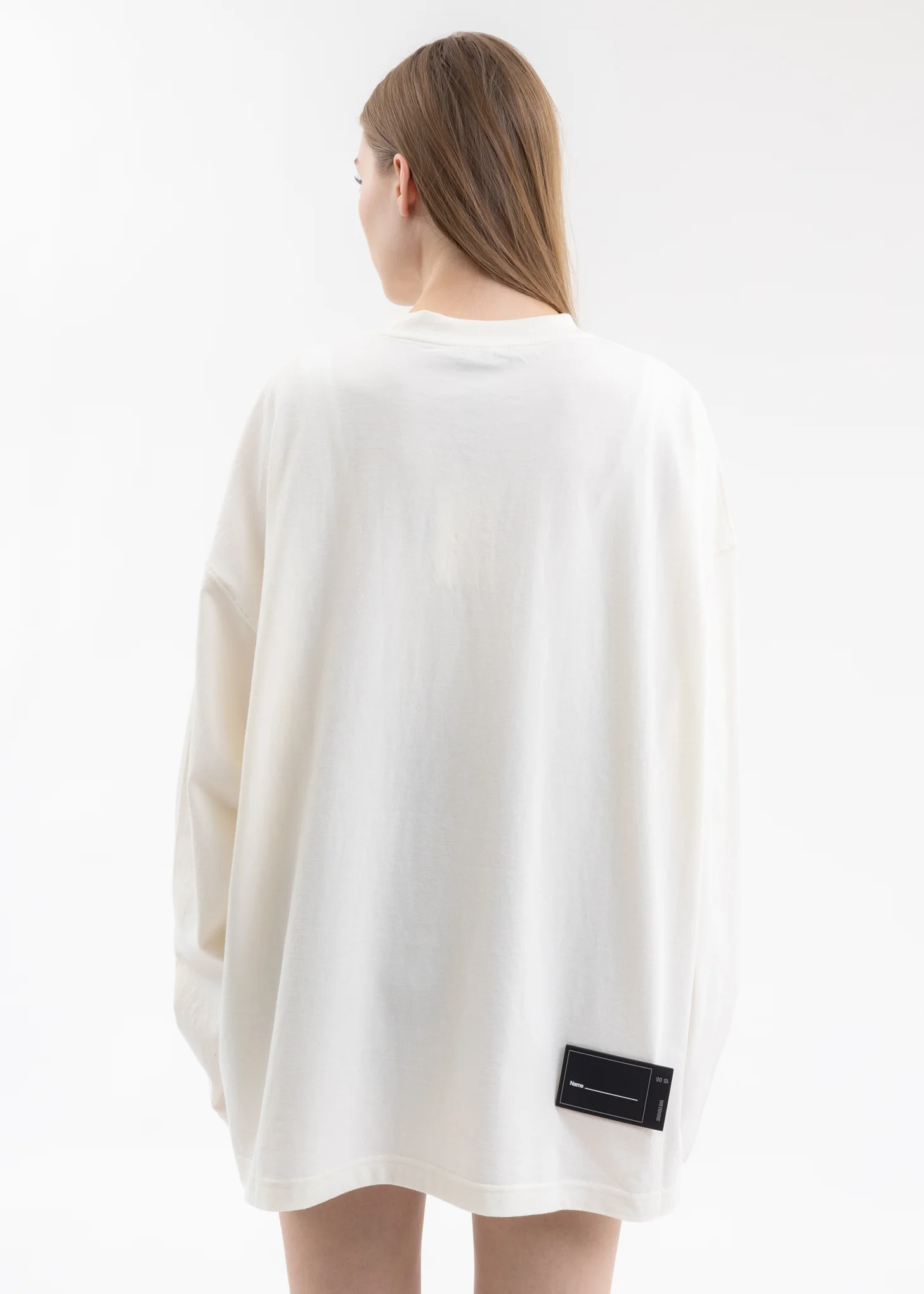 IVORY SQUARE LOGO LONG-SLEEVED T-SHIRT - Image 4